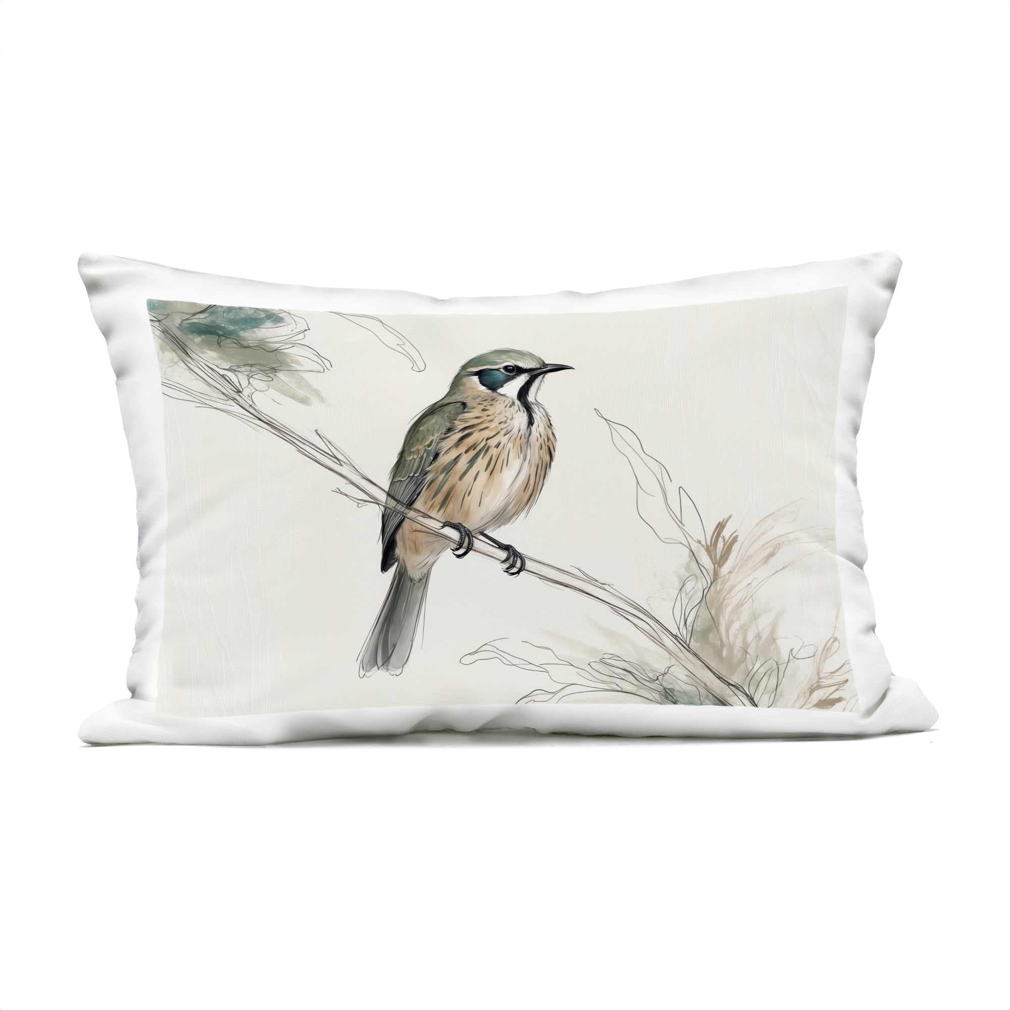 Stupell Industries PLP-194-ORC-14X20 Illustrated Wildlife Bird Outdoor Printed Pillow design by LSR Creative Studio