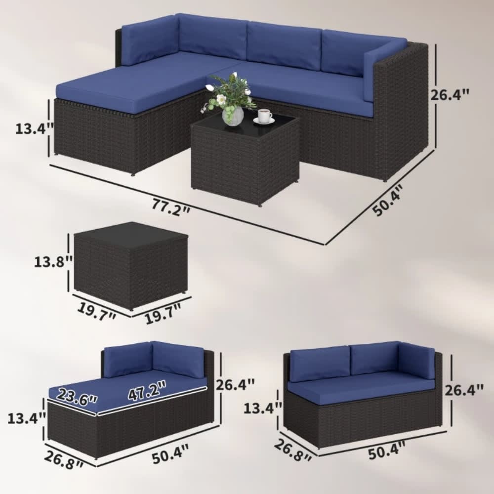 Coolbibila KEX-PATIO-BLUE Patio-Conversation-Sets - View #3