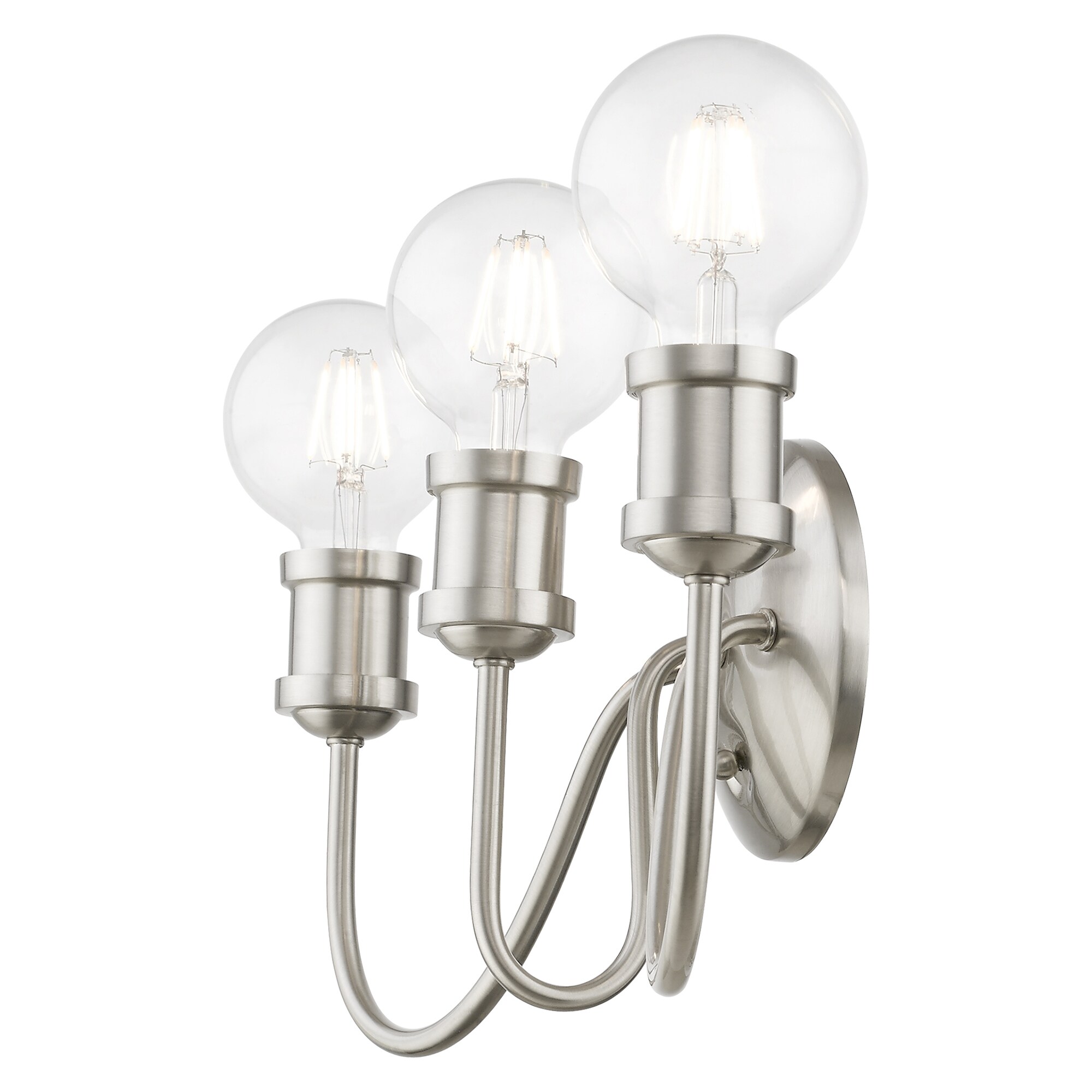 Brushed Nickel 3-Light Dimmable Vanity Fixture