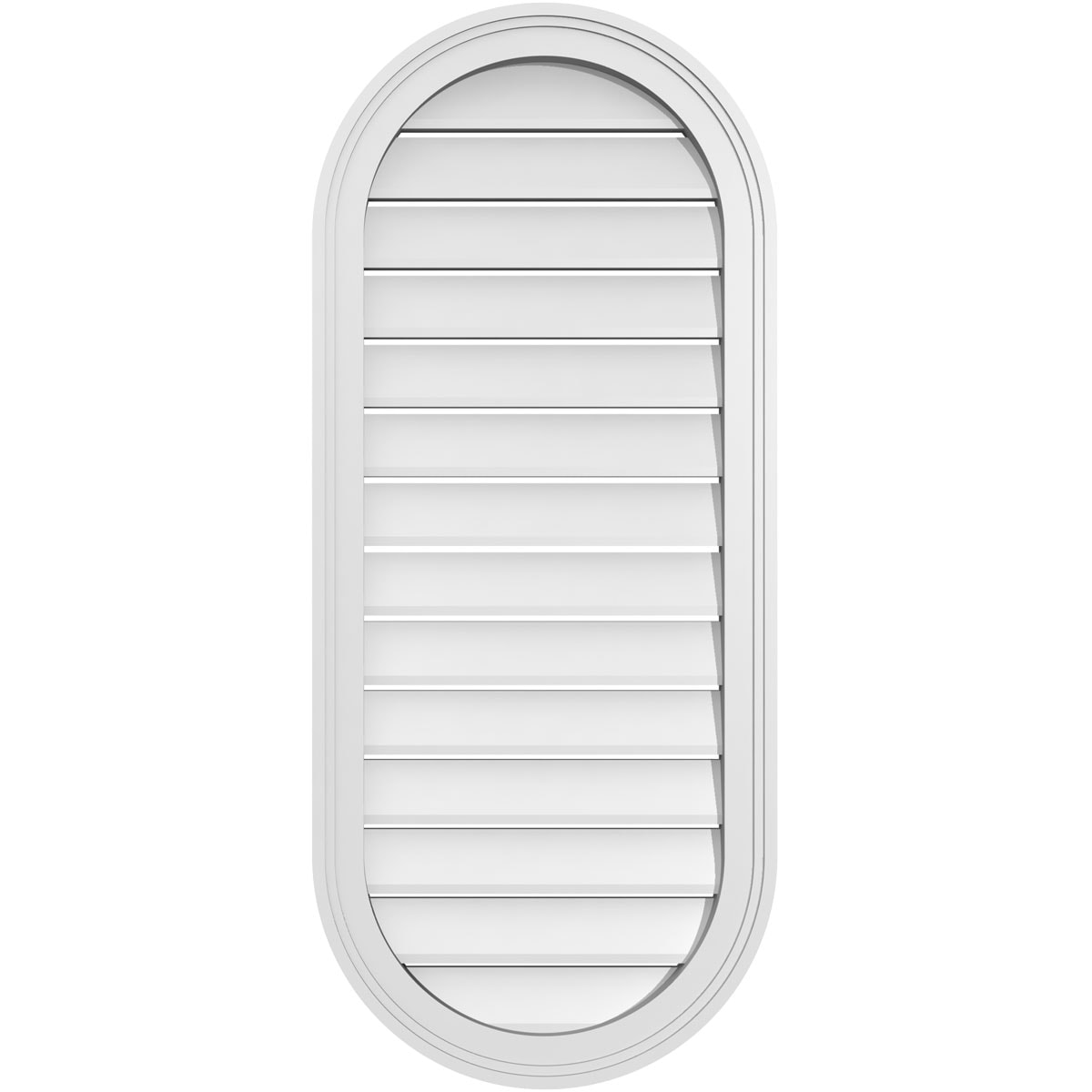 Ekena Millwork GVPVR18X4202SF 18-Inches x 42-Inches Off-white Oval PVC Gable Louver Vent