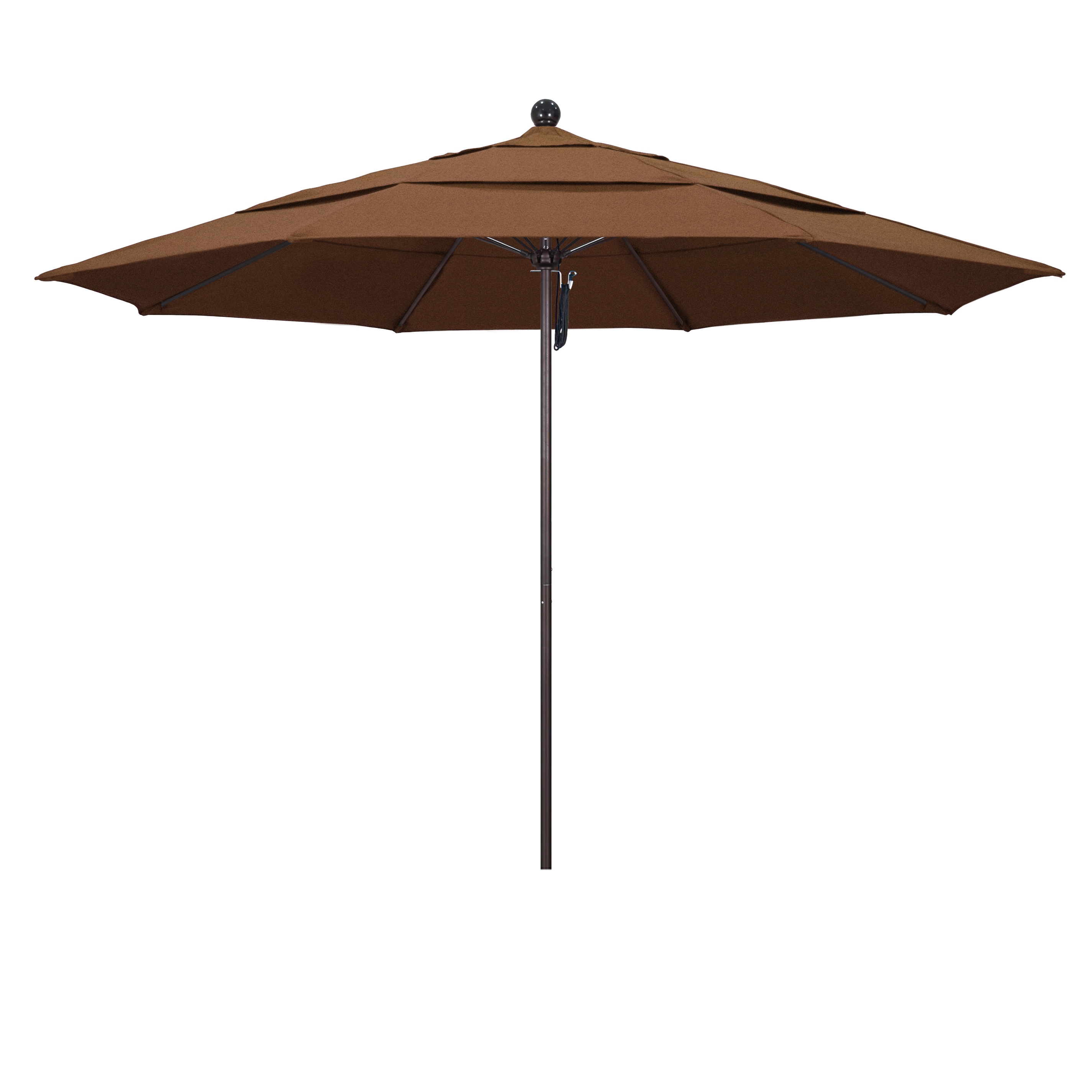 California Umbrella ALTO118117-5488-DWV 11-ft Aluminum Brown No-tilt Market Patio Umbrella