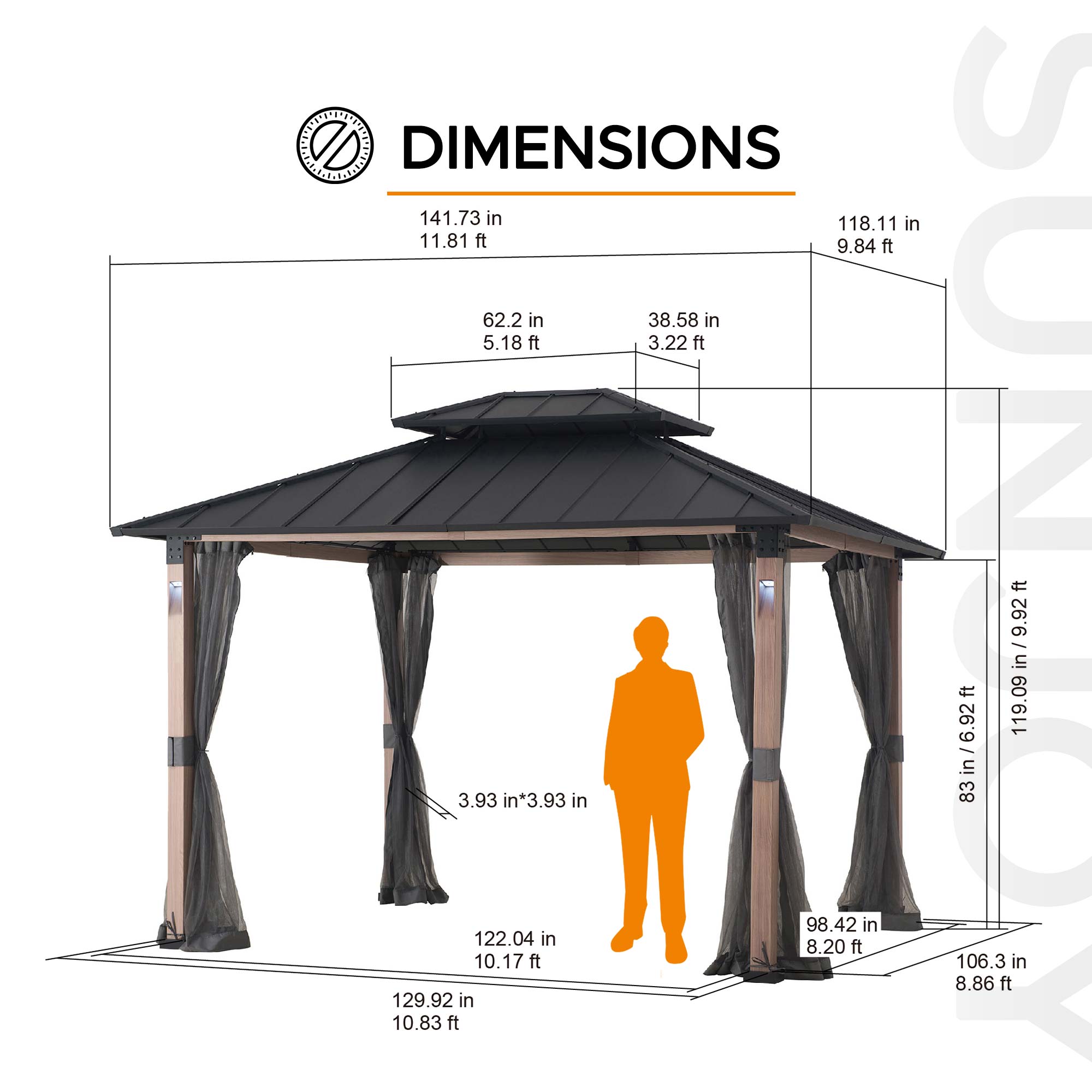 Sunjoy A102023920 Wood-Resin-Gazebos - View #9