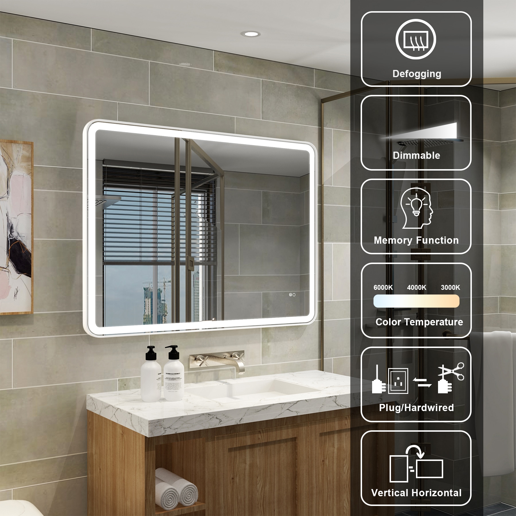 Forclover JSEXHY4024-4X Framed-Bath-Mirrors - View #6