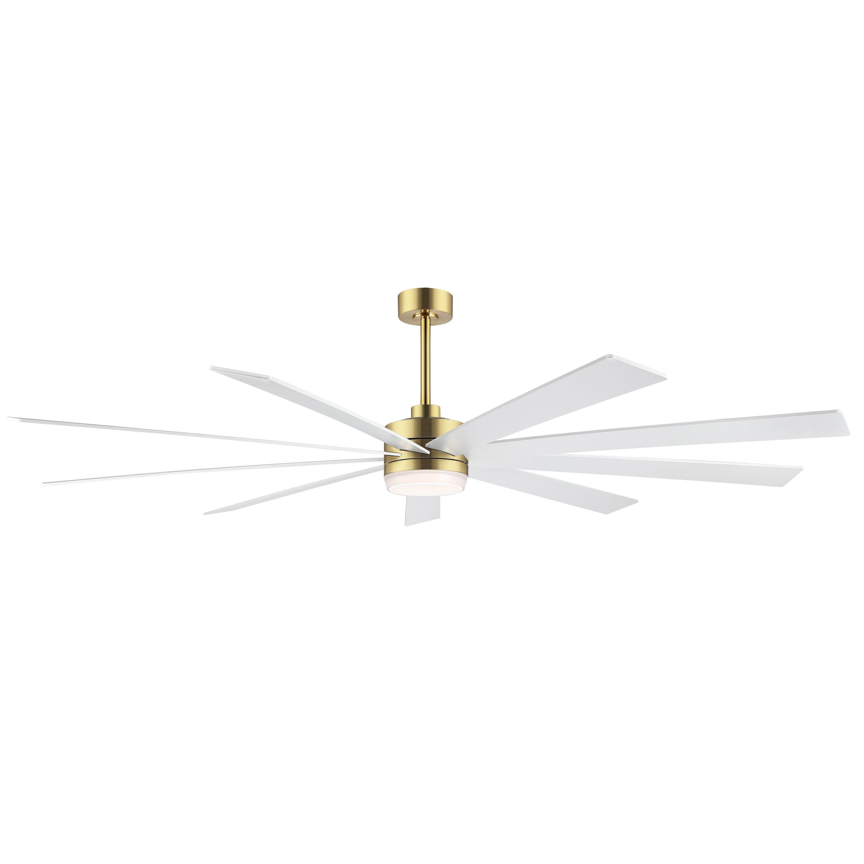 MLIAN WBCF-BS269-GW 72-in White with White Blades Ceiling Fan With Light - Remote Included ( 9 -Blade )