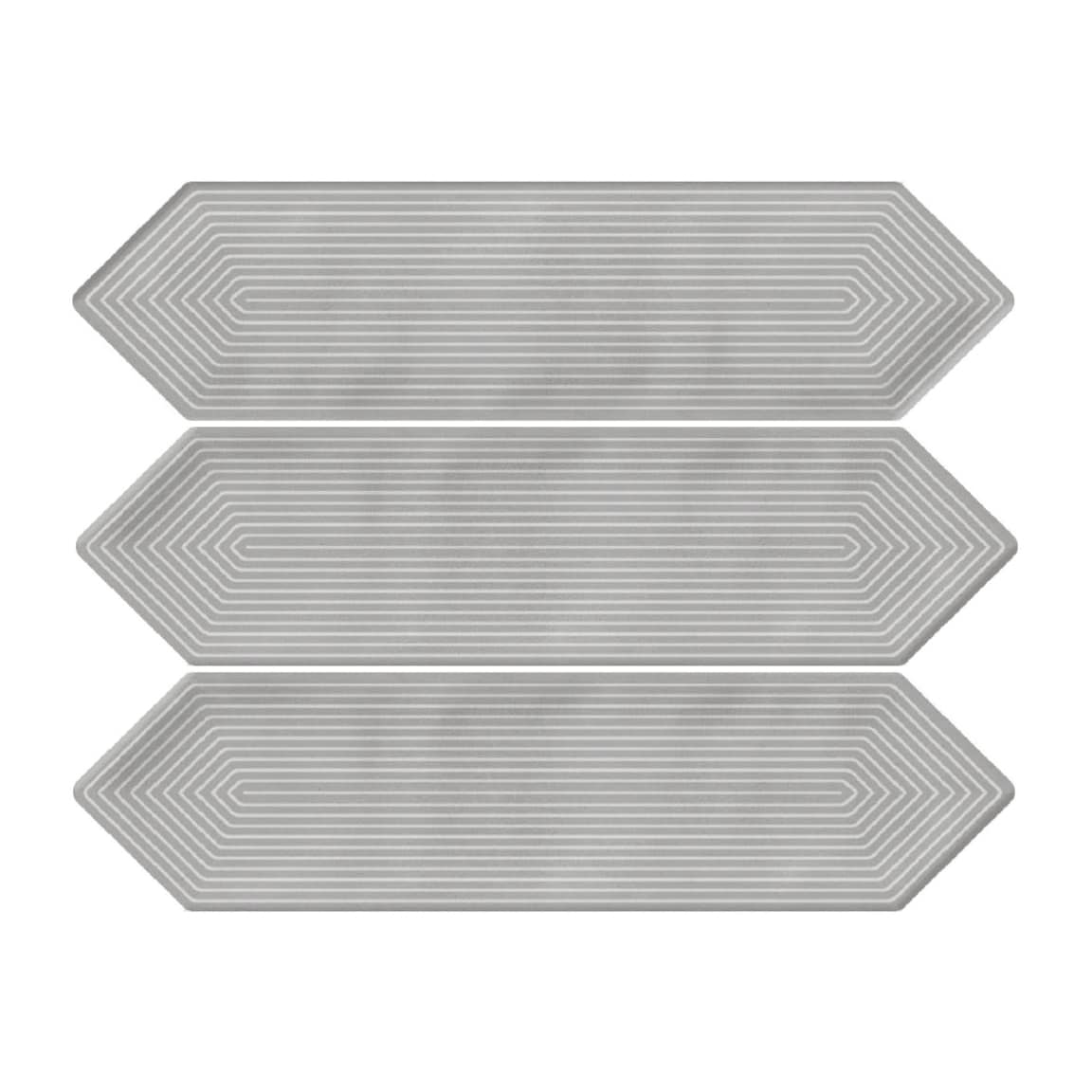 Giorbello G2137-D Decor Smoke 3-in x 12-in Glazed Ceramic Subway Wave Floor and Wall Tile (5-sq. ft/ Carton)