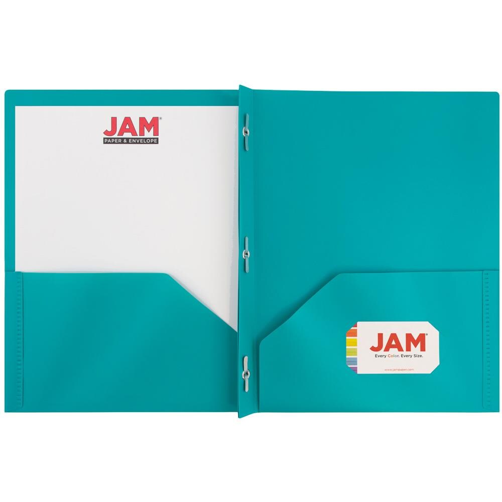 JAM Paper 6-Pack Teal Plastic 9-in x 12-in Pocket Folder in the Folders ...