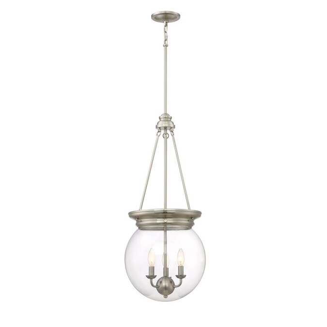Quoizel Soho Brushed Nickel Industrial, Clear Glass Bowl Pendant Lighting