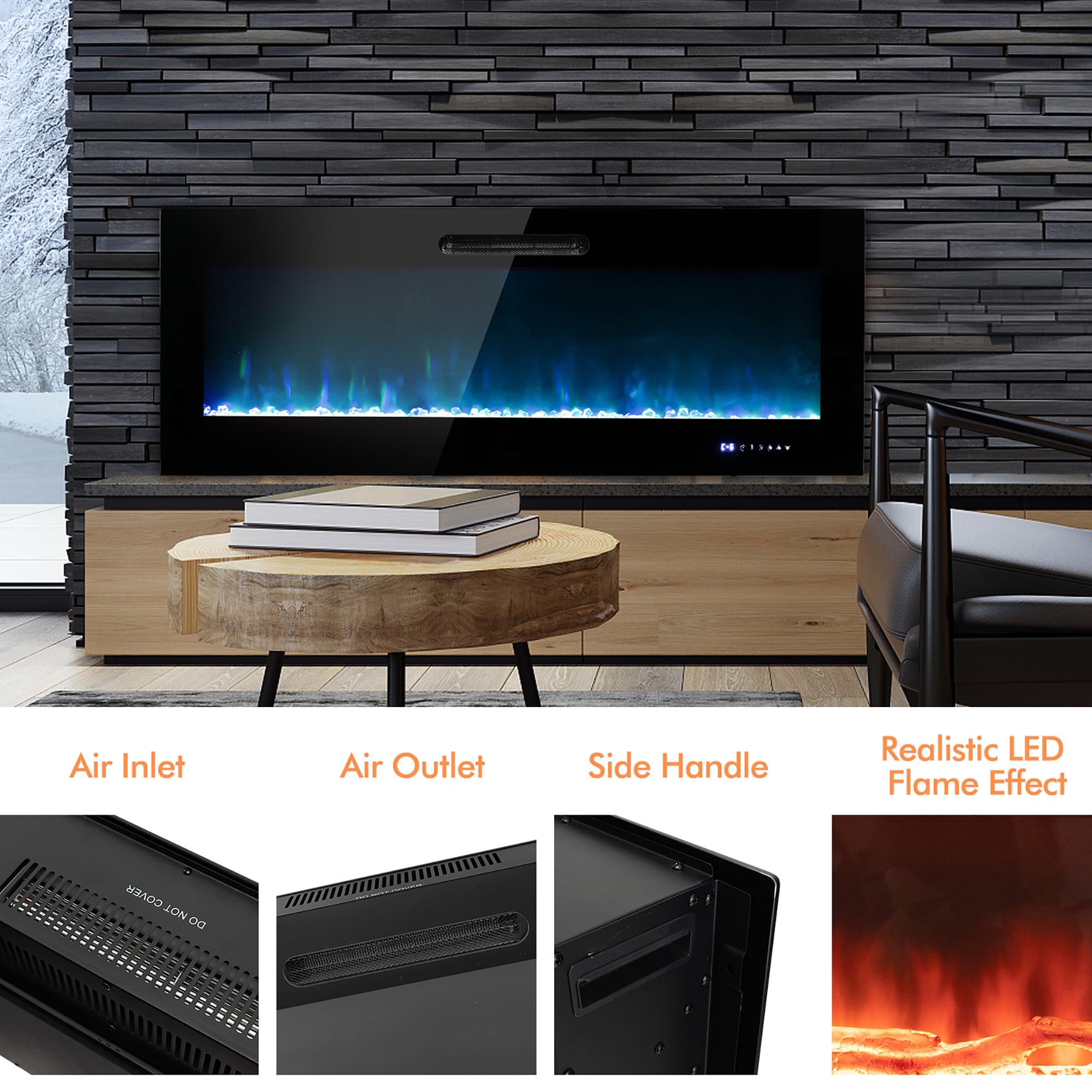 Goplus FP10131US-DK Electric-Fireplaces - View #9