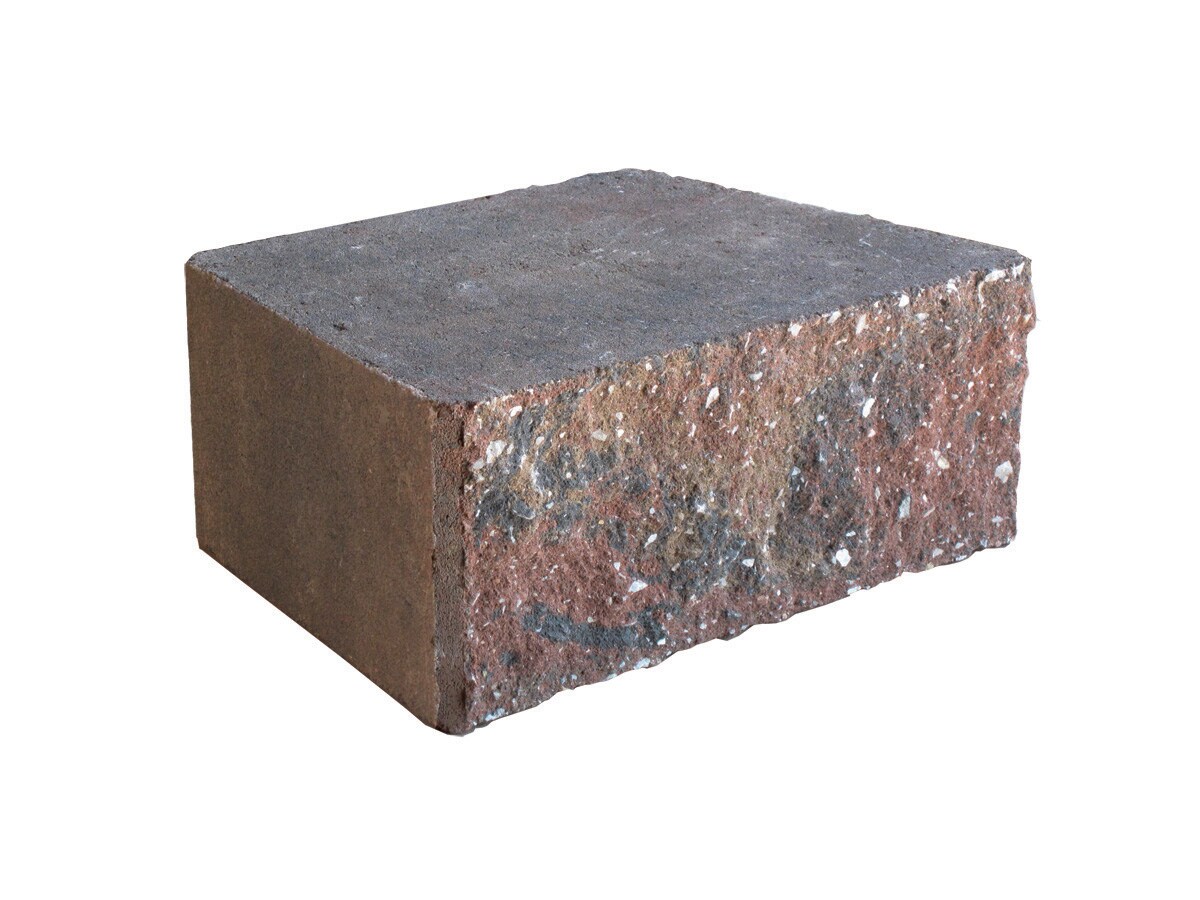 Country Stone 111847 3.7-in H x 11.6-in L x 7.5-in D Tan/Black Concrete Retaining Wall Block