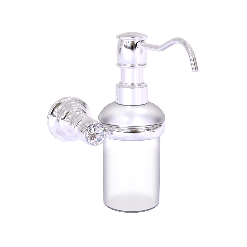 Allied Brass CC-60-PC Carolina Crystal Polished Chrome 5-oz. Capacity Wall-mount Soap and Lotion Dispenser