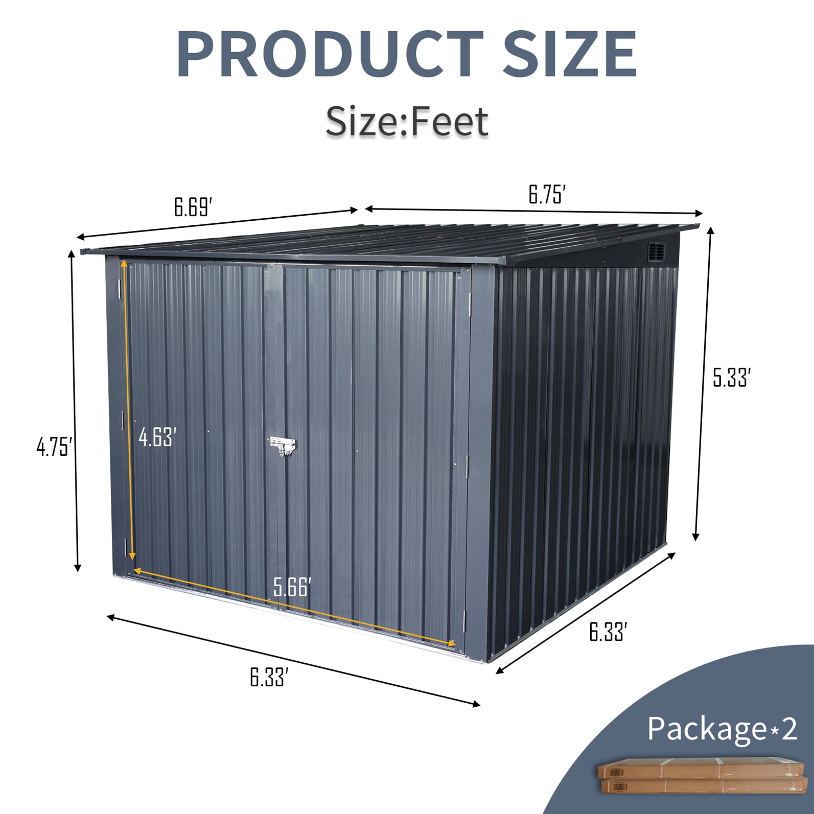 Poinic YURDS-016BK Metal-Storage-Buildings-Sheds - View #4