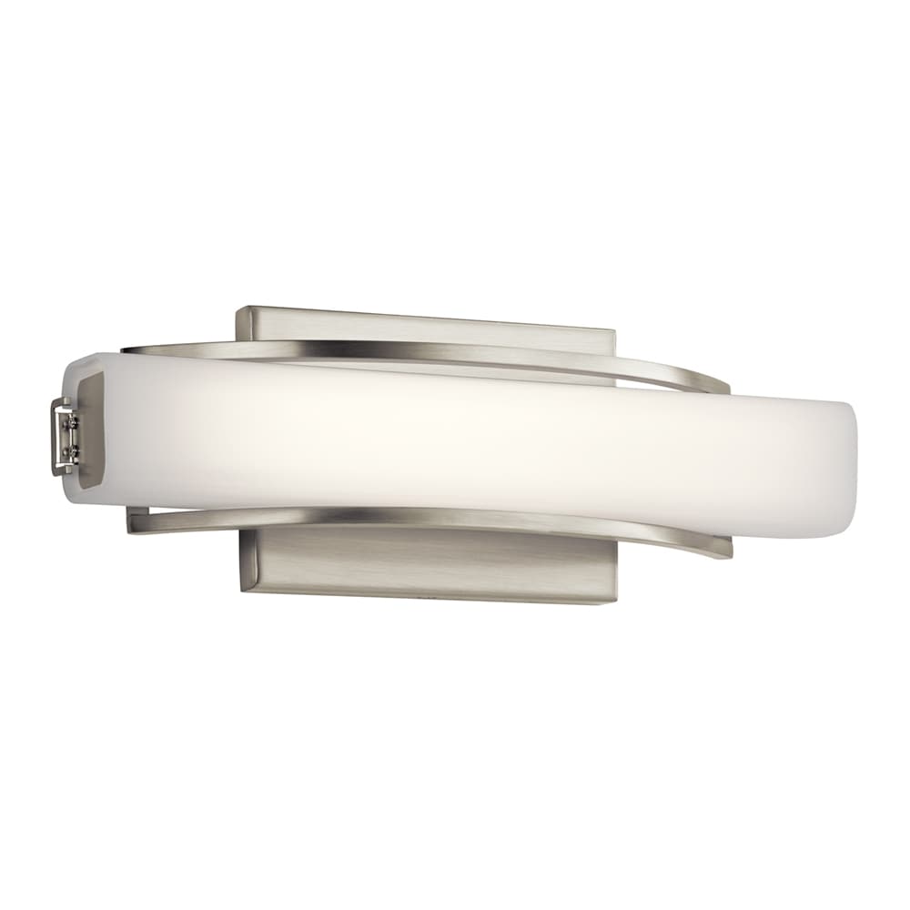 Brushed Nickel LED Vanity Light with Opal Glass Shade