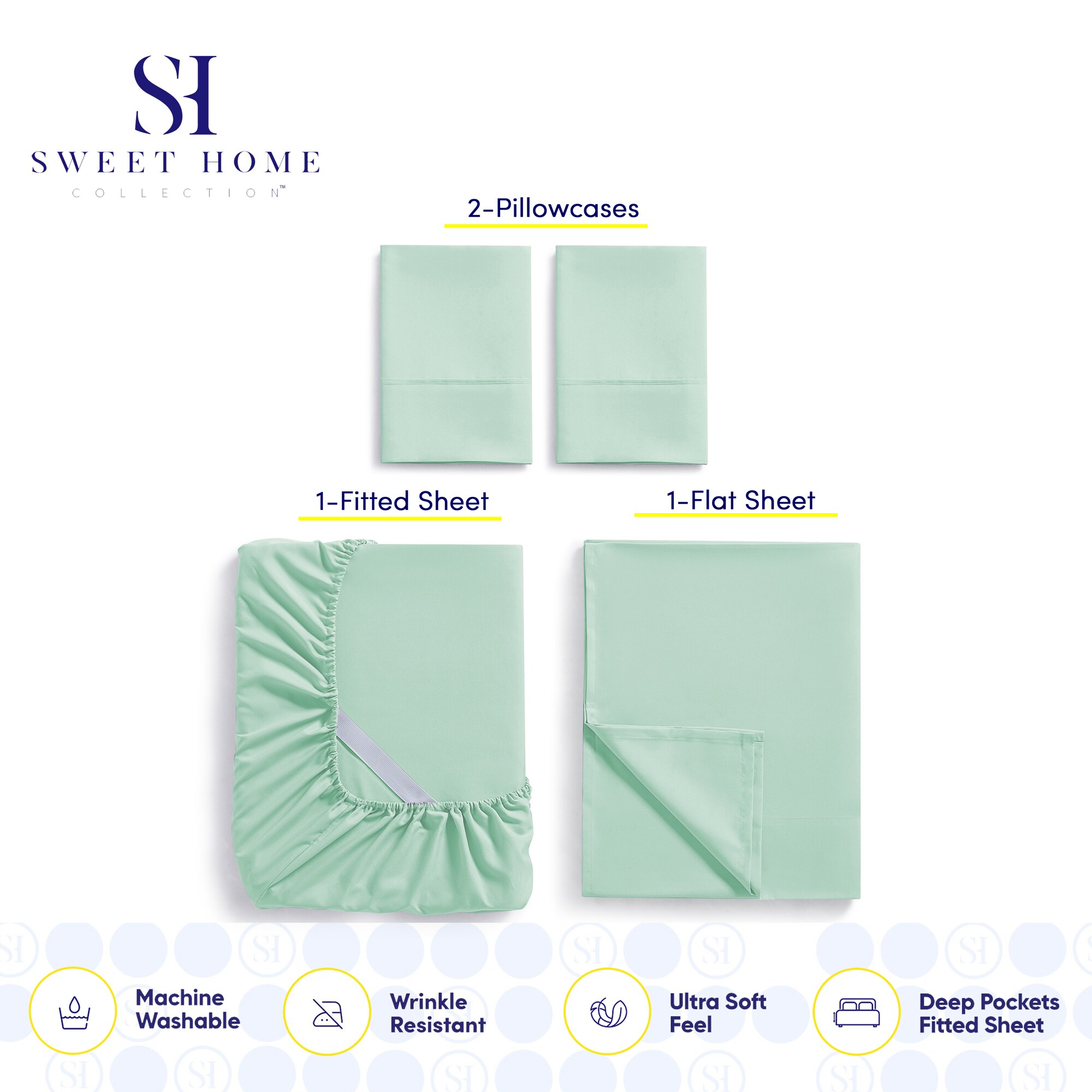 Sweet Home Collection LOW-4P-SH-XL-MIN Sheet-Sets - View #3