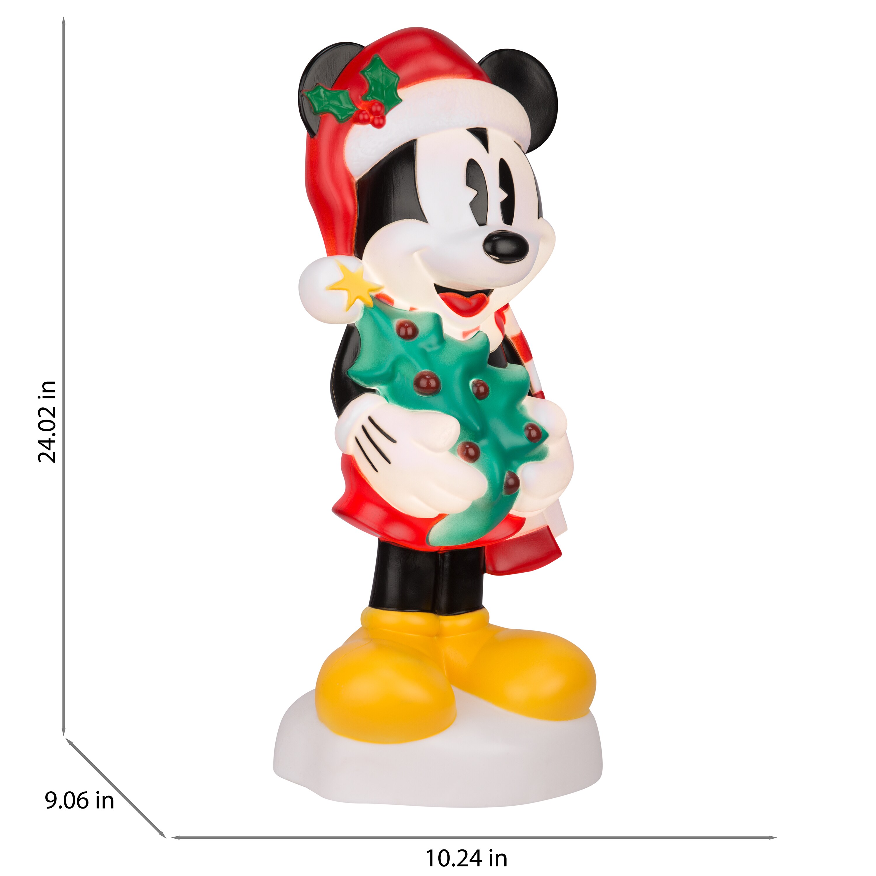 New Disney Mickey Minnie top Mouse Holiday Christmas Lighted Blow Mold Gemmy Chipped