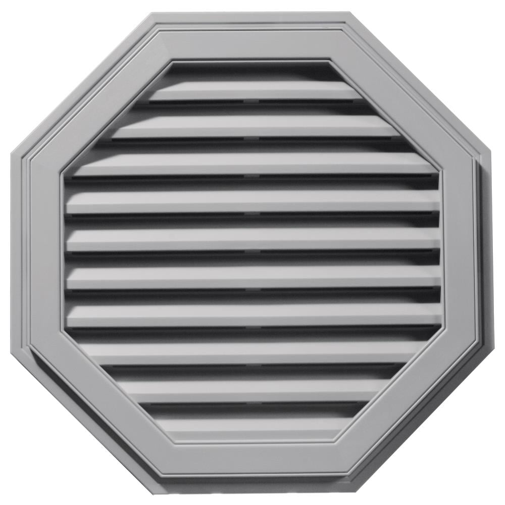 Builders Edge 120013232016 32-in x 32-in Gray Octagon Vinyl Gable Louver Vent