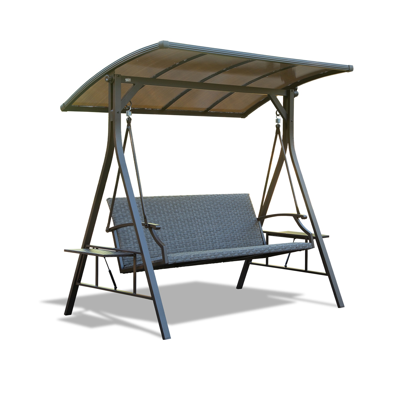 Mondawe MD-W218154039 3 -person Gray Steel Outdoor Swing