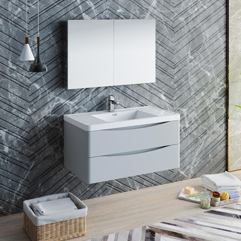 Fresca FVN9040GRG Bath-Vanity-Combo - View #3