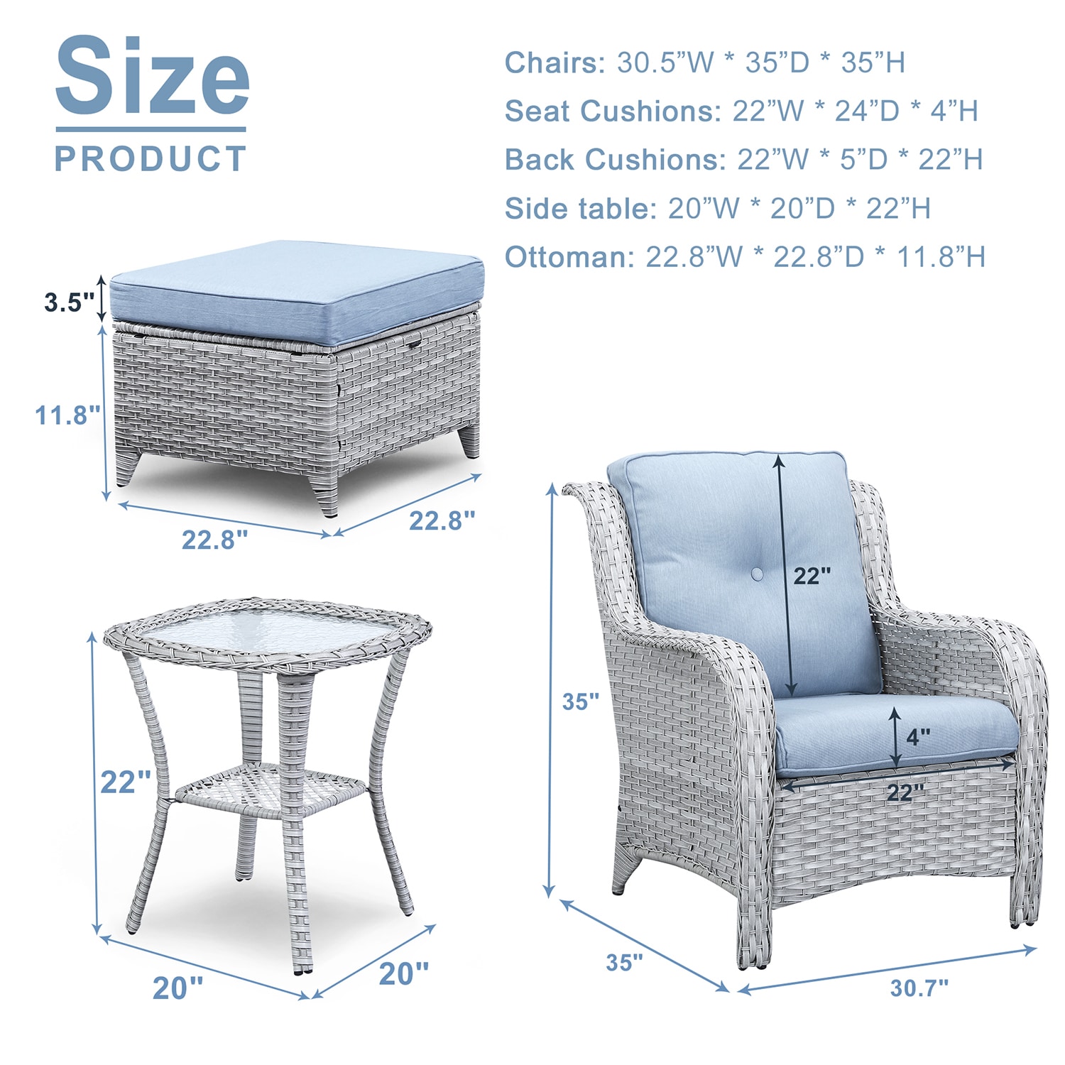 Rilyson FS76072075-BB Patio-Conversation-Sets - View #3