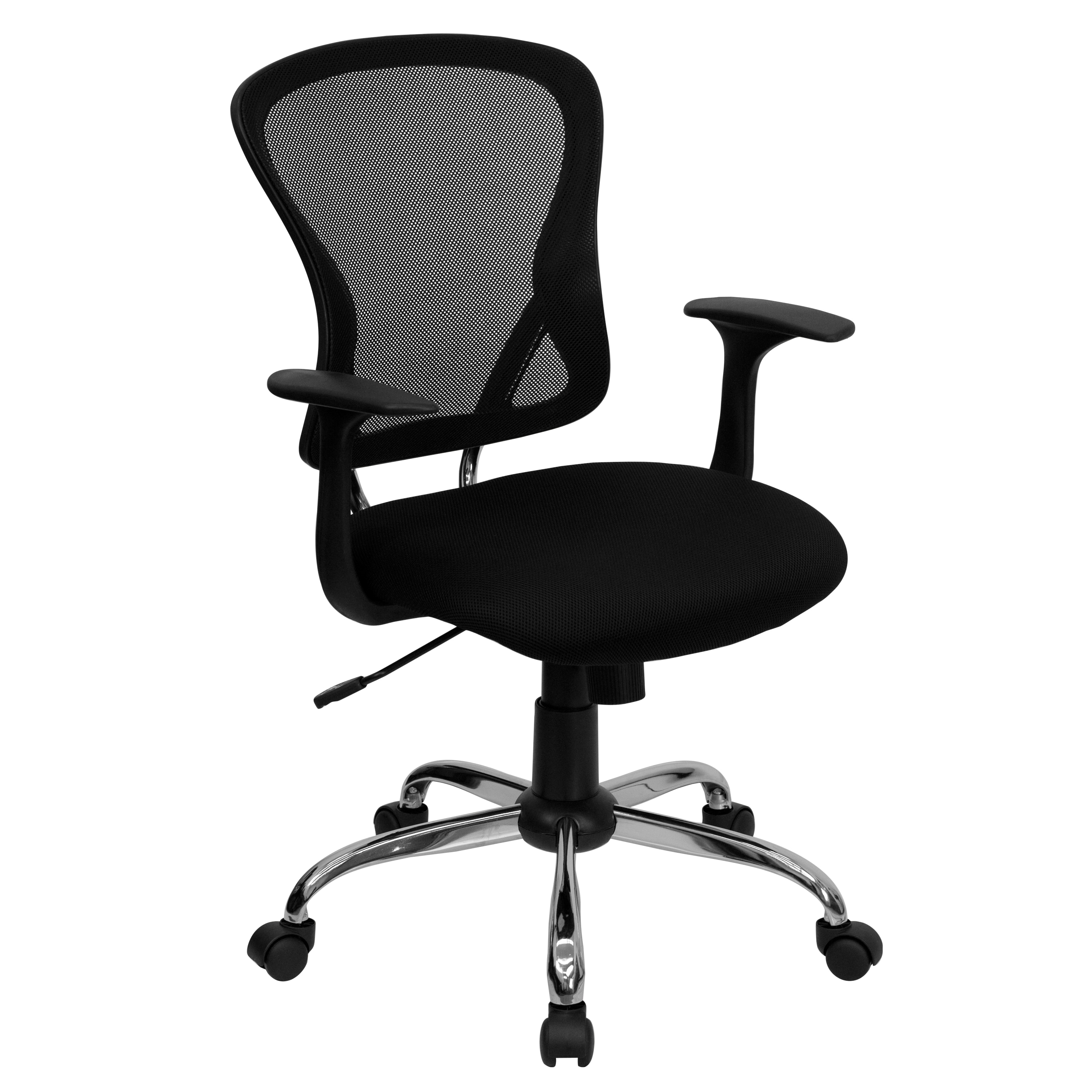 Flash Furniture 812581016253 Alfred Black Contemporary Adjustable Height Swivel Mesh Task Chair
