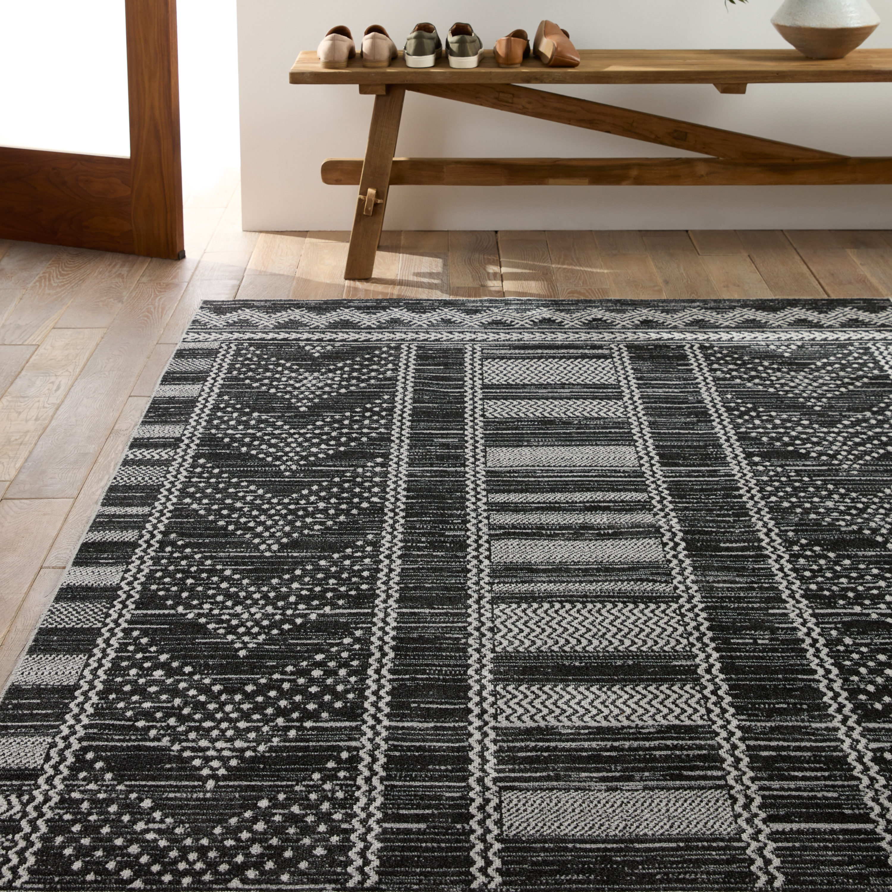 Handmade Easy-Care Gray Wool Blend 5' x 7' Tufted Area Rug