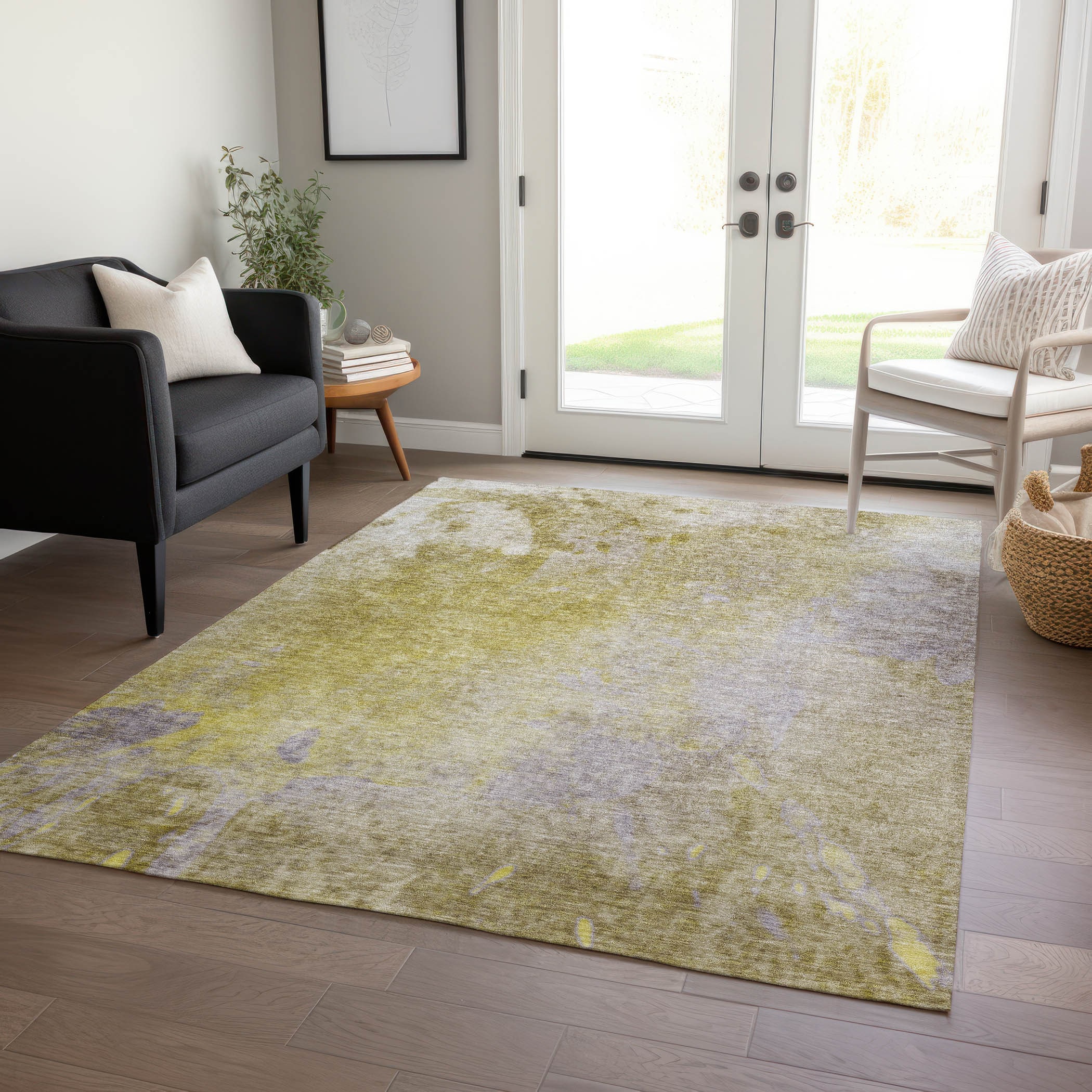 Addison Rugs ACN562GO9X12 Chantille ACN562GO 9 x 12 (ft) Polyester Gold Rectangular Indoor/Outdoor Geometric Mid-Century Modern Machine washable Area rug