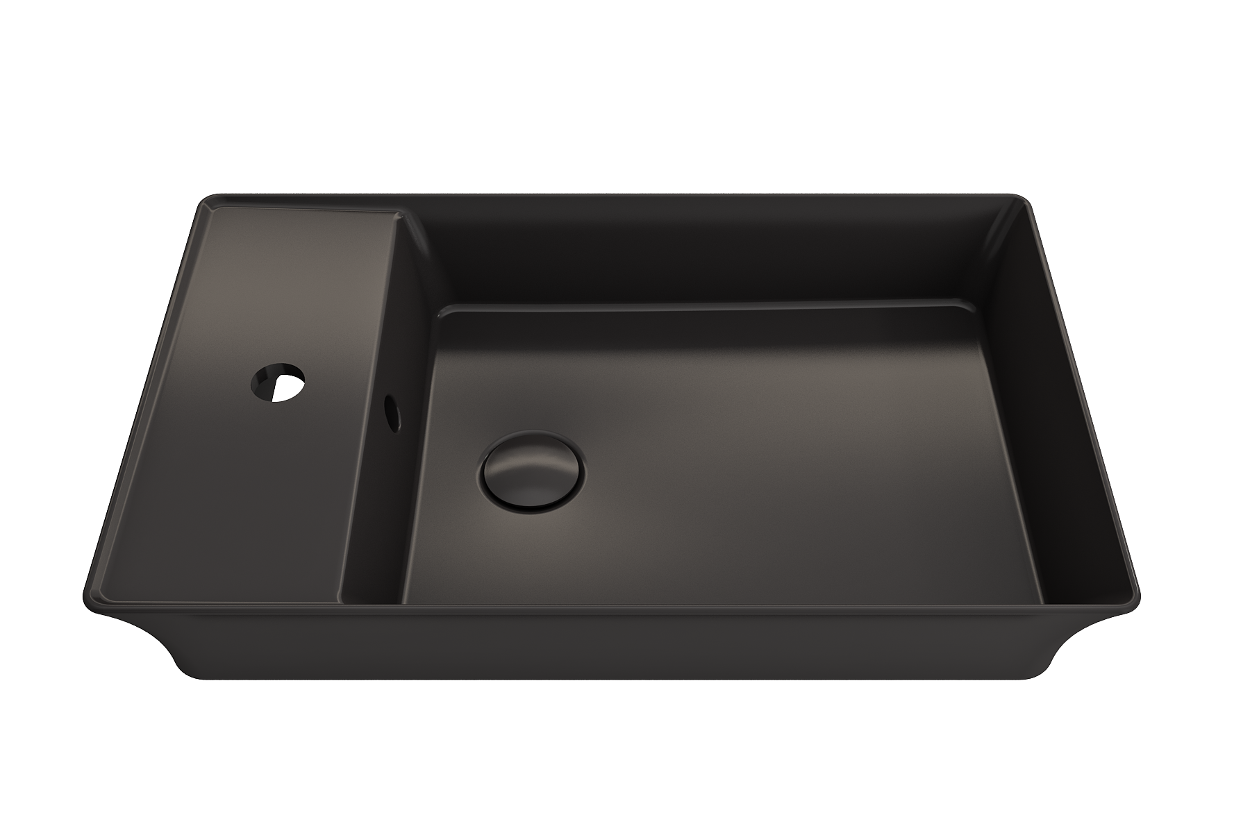 BOCCHI 1479-004-0126 Fire Clay 15-in Vessel Rectangular Modern Matte Black Bathroom Sink