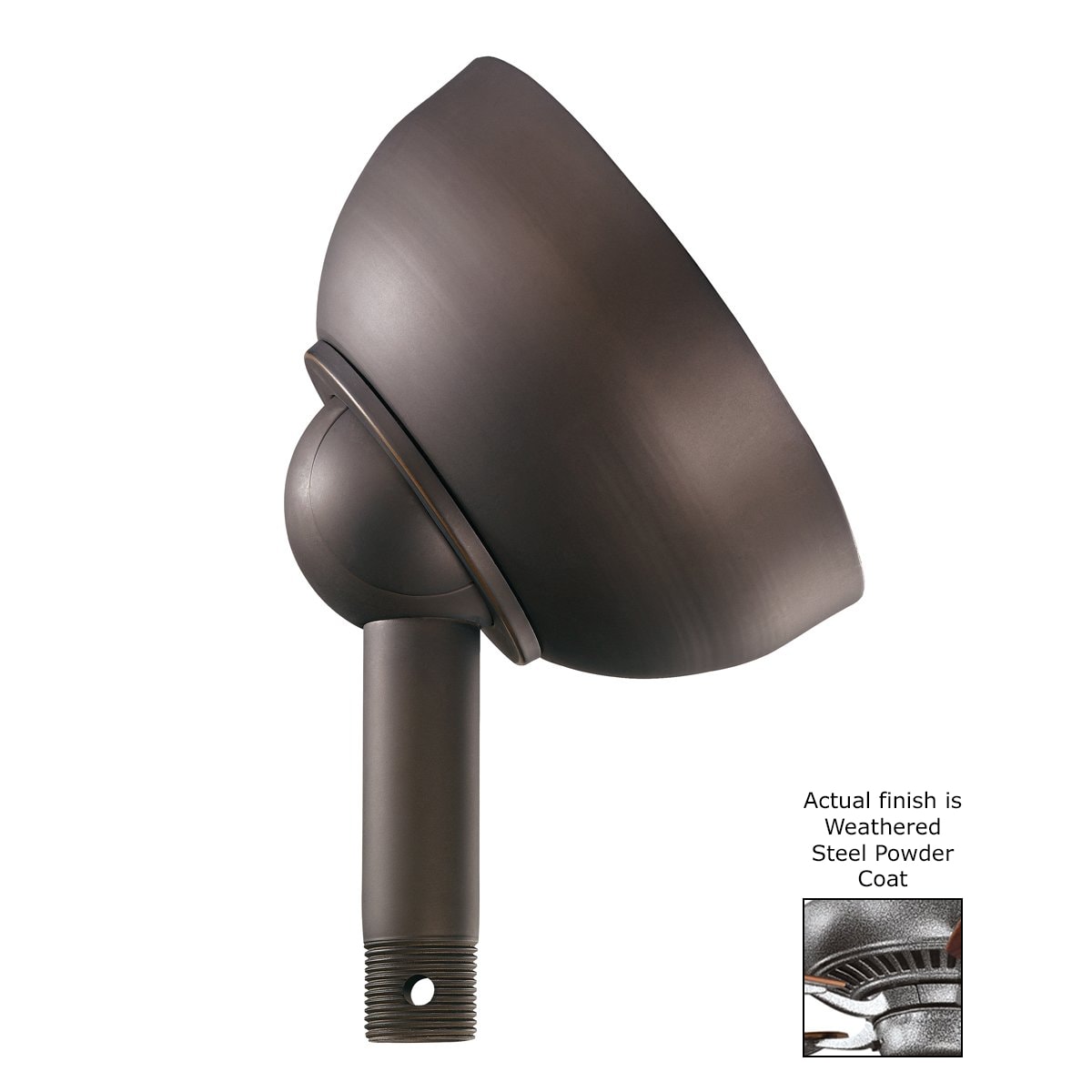 Kichler 337005WSP Fan Accessories 4-in Weathered Steel Powder Coat Steel Indoor/Outdoor Angle Mount Capable Ceiling Fan Sloped ceiling kit Mounting hardware
