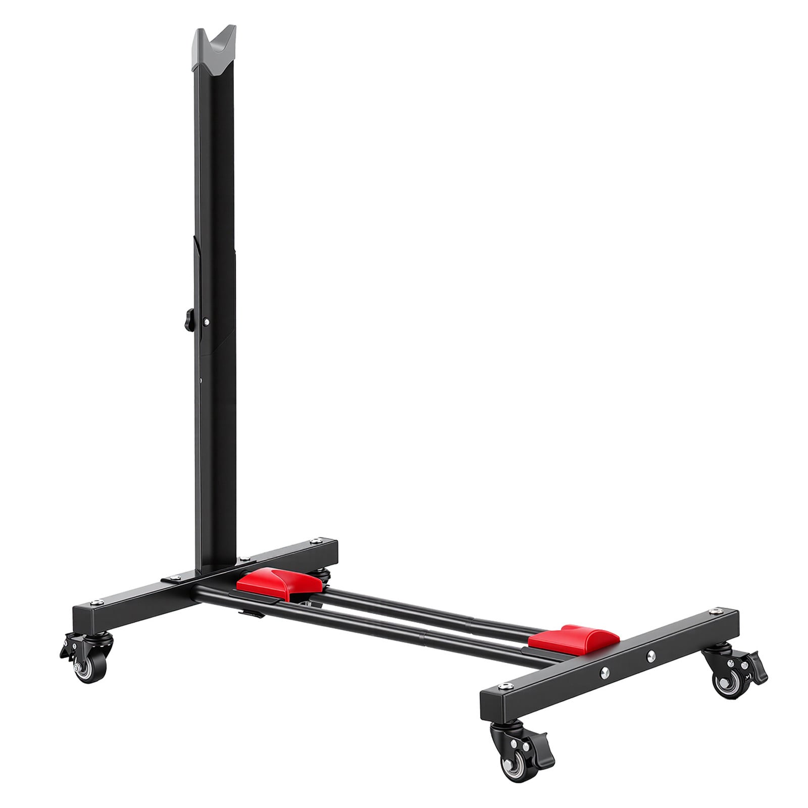 VEVOR Bike Stand Freestanding Vertical and Horizontal Bike Storage Rack with Lockable Casters Height Adjustable Carbon Steel Upright Garage Bicycle Floor Stand for 20-29 in Wheel Diameters Black