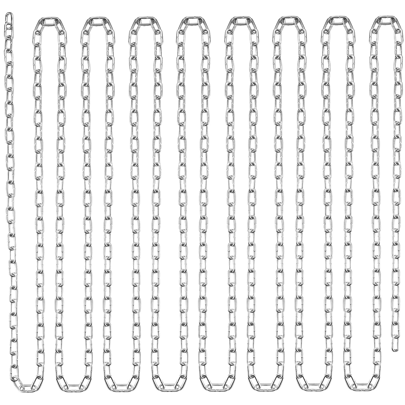 SVOPES SVOPESWGAQLTG10540V0 Proof Coil Chain. 1/8inch x 33ft. 350 lbs Safe Load Capacity. Zinc-Coated Steel Chain with Two Quick Links. Durable Galvanized Chain for Towing. Hanging. Camping. and Pet Use