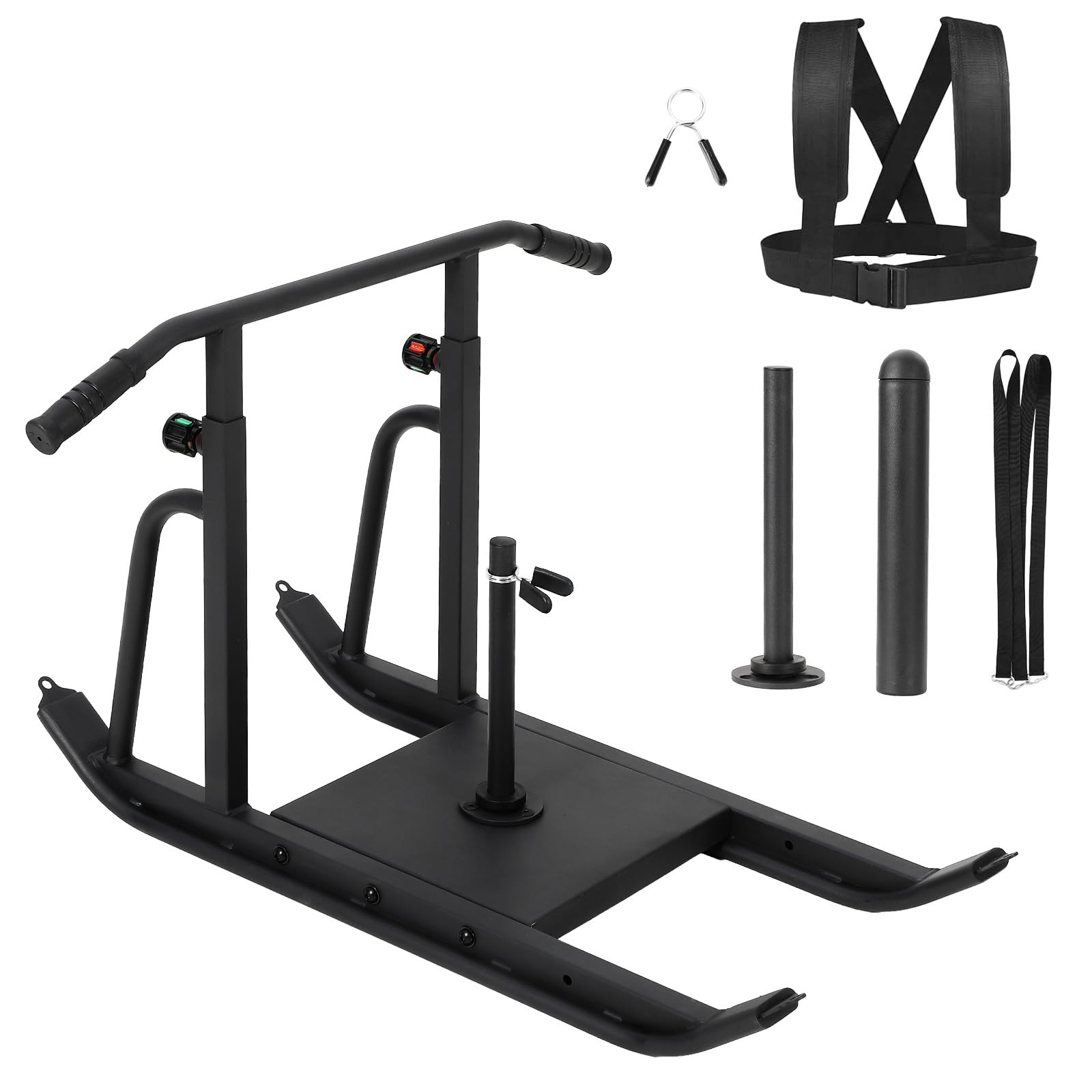 IdealHouse - Weight Sleds for Training 550LBS Heavy Duty Workout Sled 5-Level Height Adjustable P...