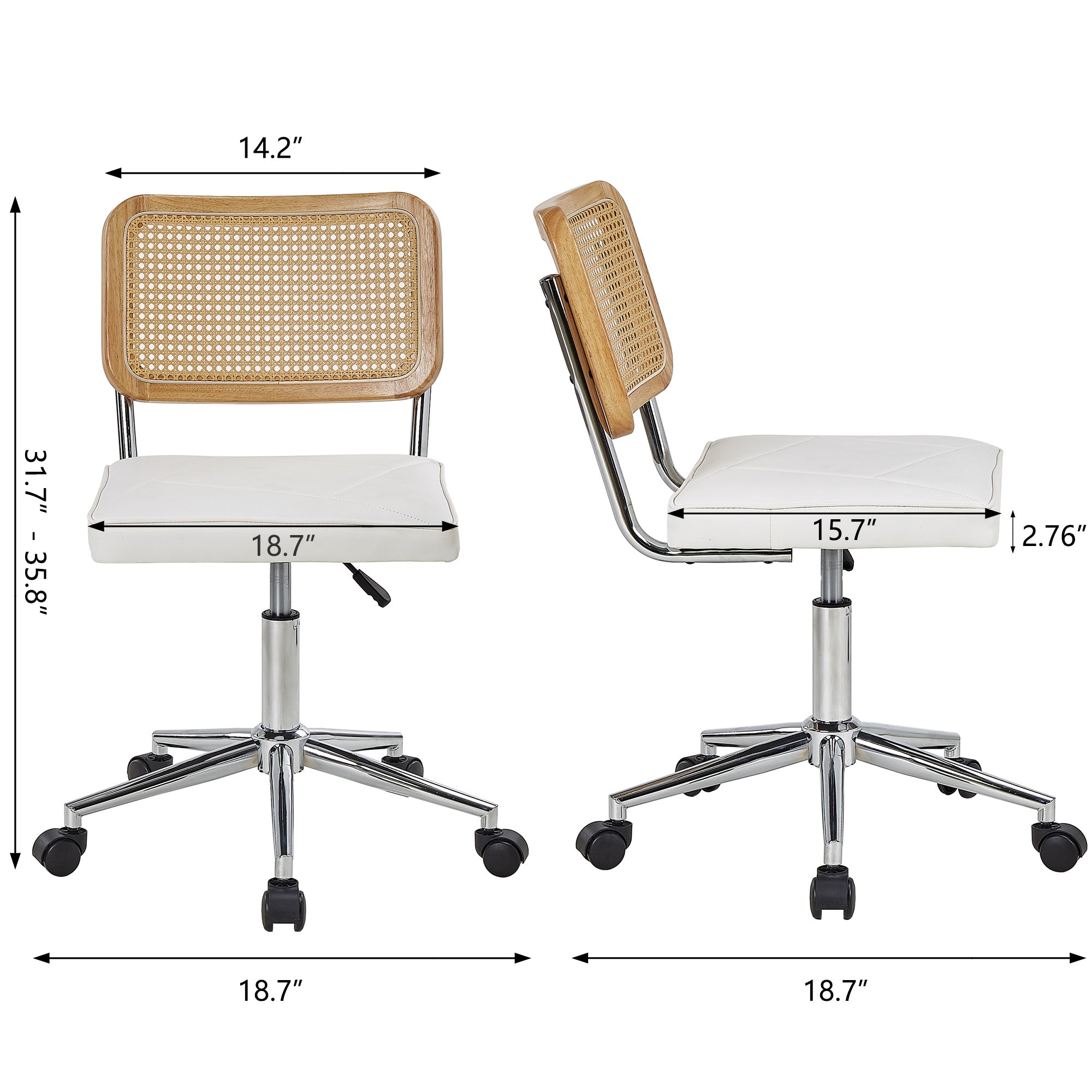 Vecelo LOE-CC12-WHE Office-Chairs - View #3