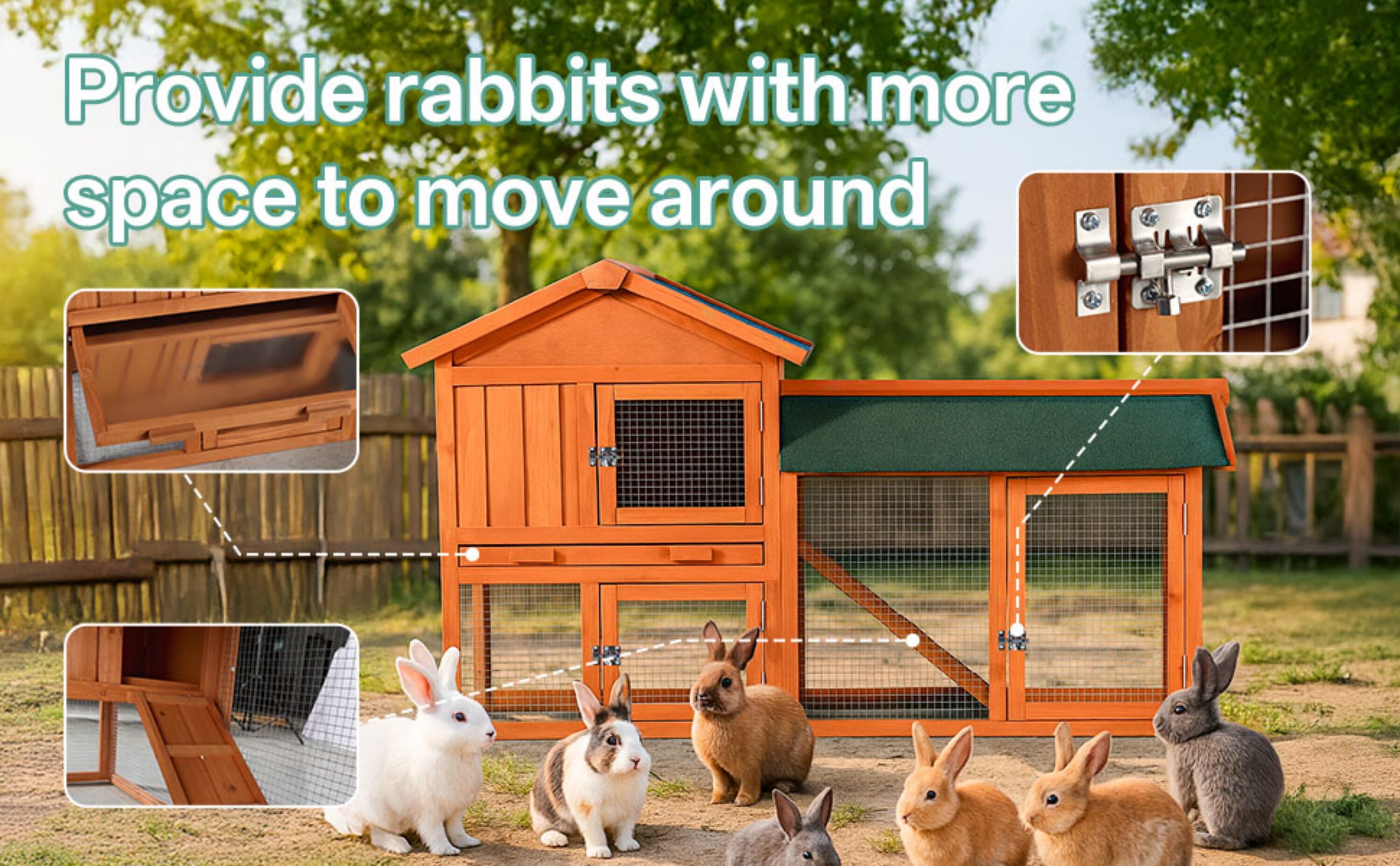 Clihome CL-GA3014 Chicken-Coops-Rabbit-Hutches - View #5