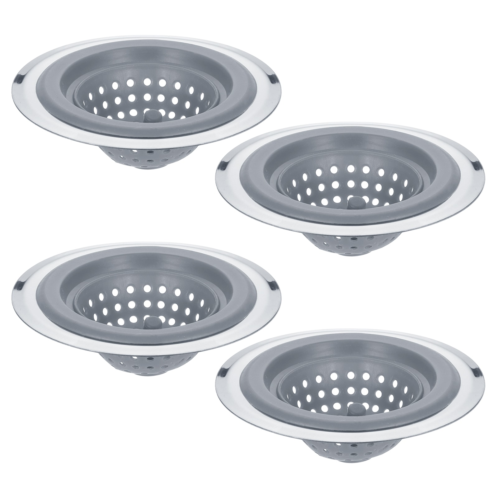 Unique Bargains - Silicone Sink Strainer 4Pcs Kitchen Sink Drain Strainer Stopper with Detachable...