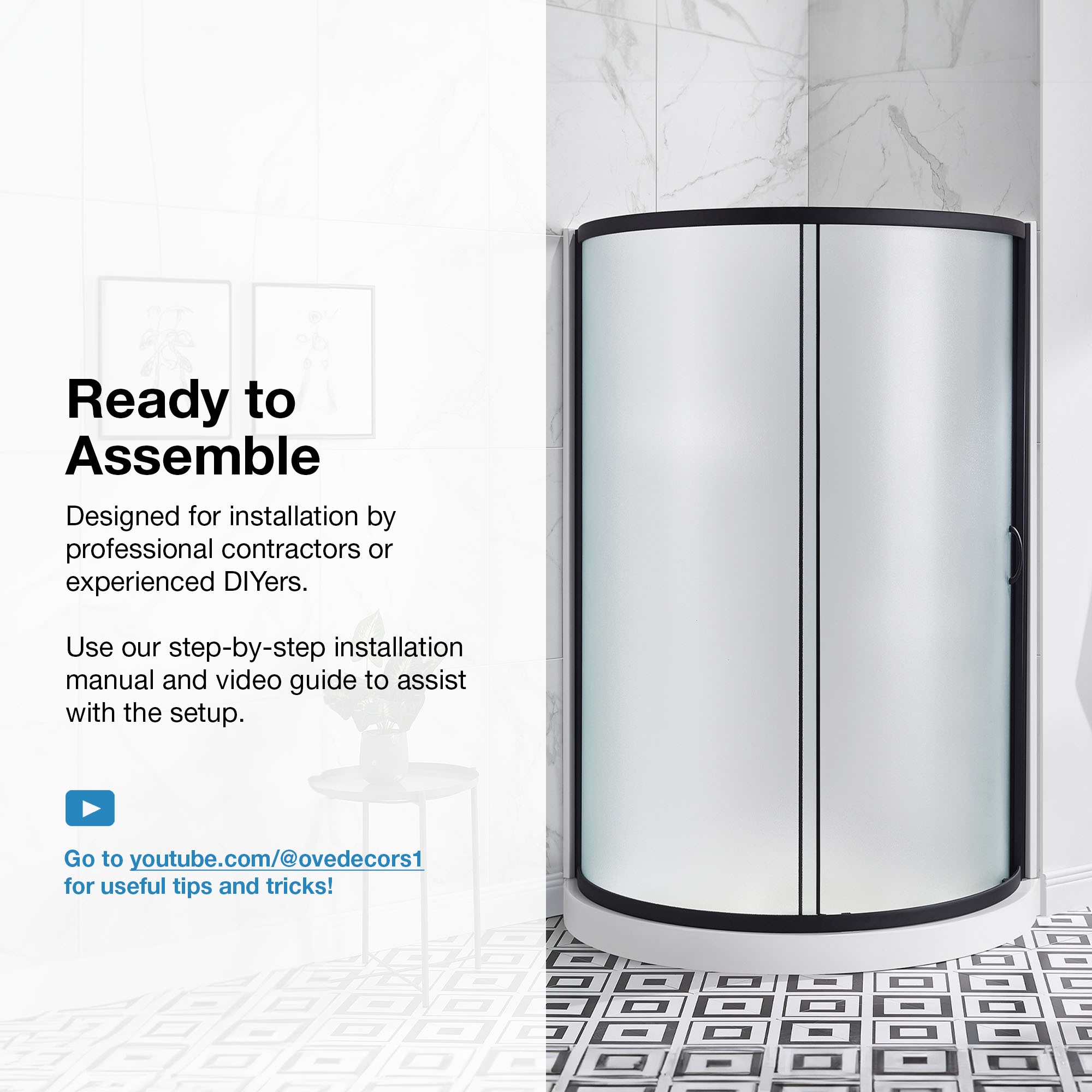 OVE Decors 15SKA-BREF36-BLK Alcove-Shower-Kit - View #4