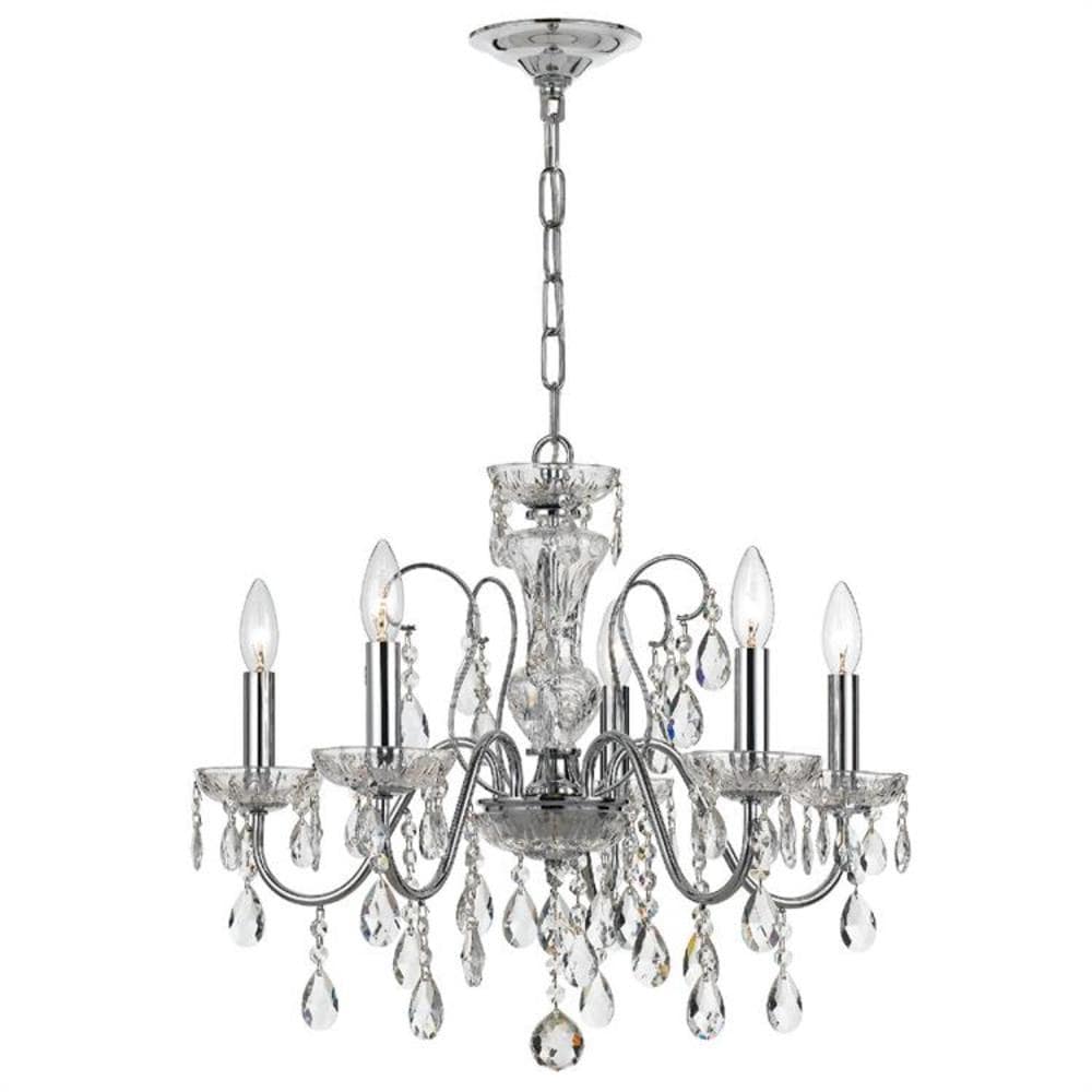 Crystorama Butler 5-Light Polished Chrome Rustic Crystal Chandelier at ...