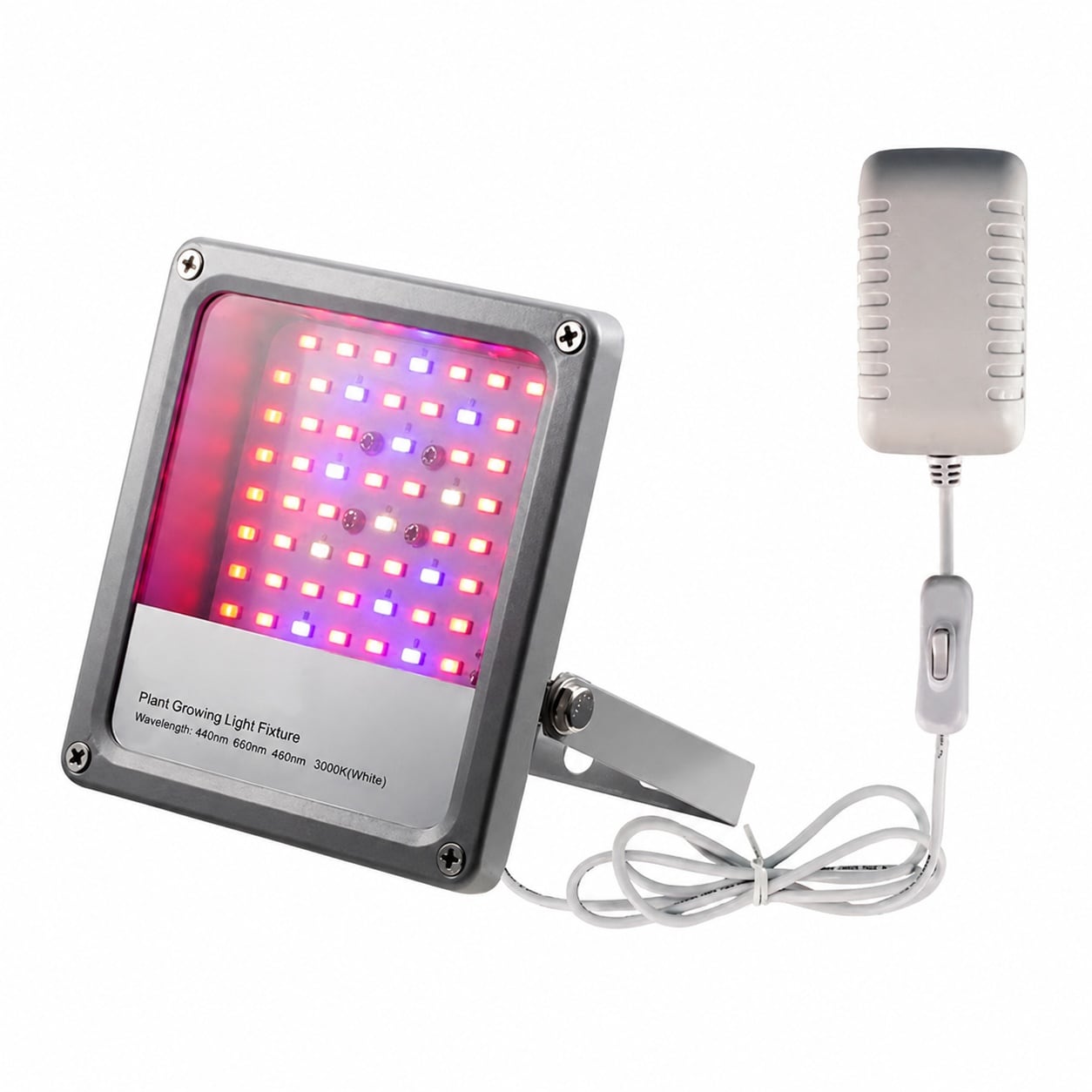 AOIZGMY LED Grow Light Full Spectrum 12W for Indoor Plants Adjustable Angle Waterproof Low Heat Output US Plug for Seedlings Hydroponics 1 Piece