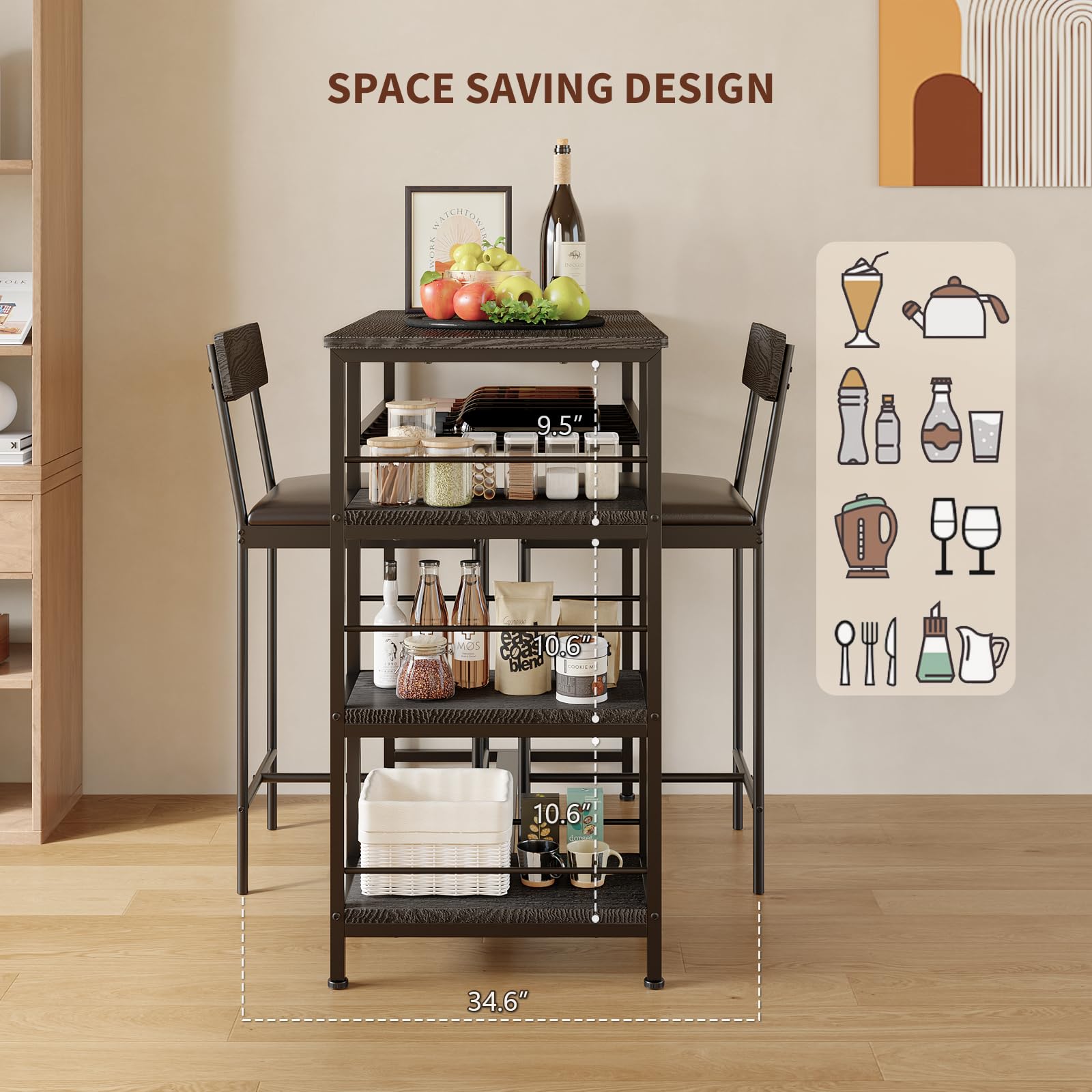 GarveeLife LROY-HBW6V86GSPOEMC Dining-Tables - View #3