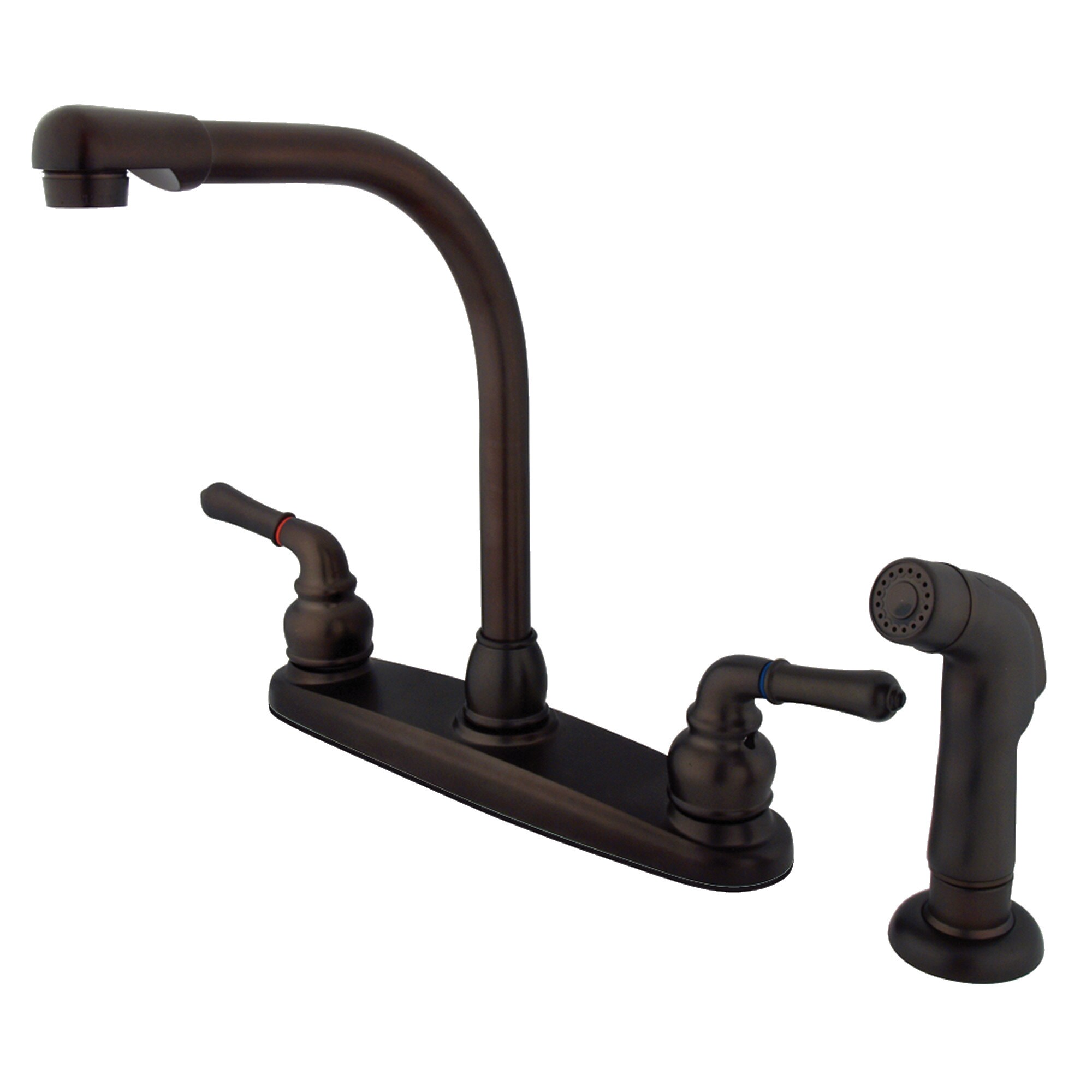 Elements of Design EB755SP Magellan Oil-rubbed bronze Single Handle Deck-mount Kitchen Faucet ( Deck Plate Included ) ( Side Sprayer Included )
