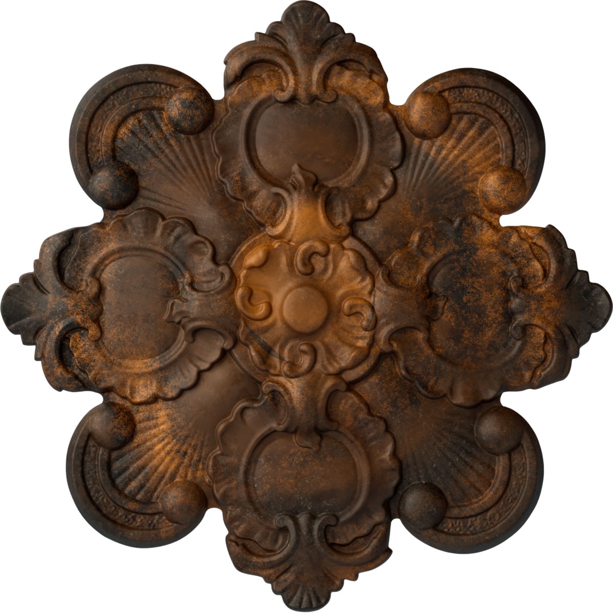 Ekena Millwork CM18KARUS Katheryn 18.125-in W x 18.125-in L Painted Rust Polyurethane Whole Ceiling Medallion