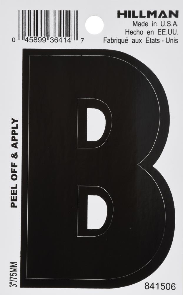 Hillman 841506 3-in Black/White Letter B
