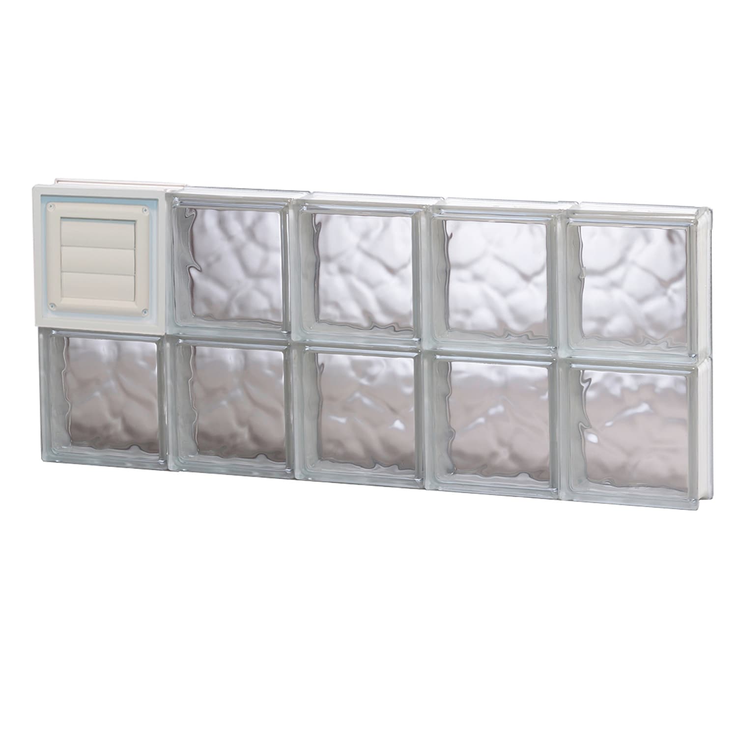REDI2SET D4016DC Wavy Glass 38-3/4-in x 15-1/2-in Frameless Replacement Dryer vent Glass Block Window