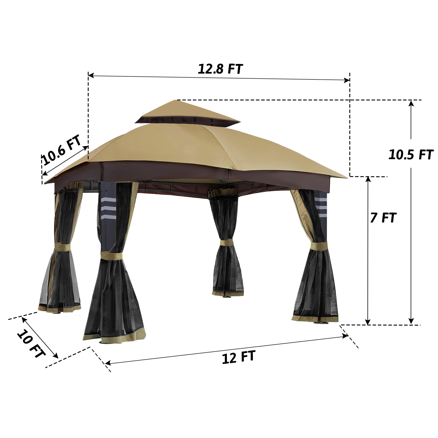 CoastShade WKLS-3015-KK Wood-Resin-Gazebos - View #2