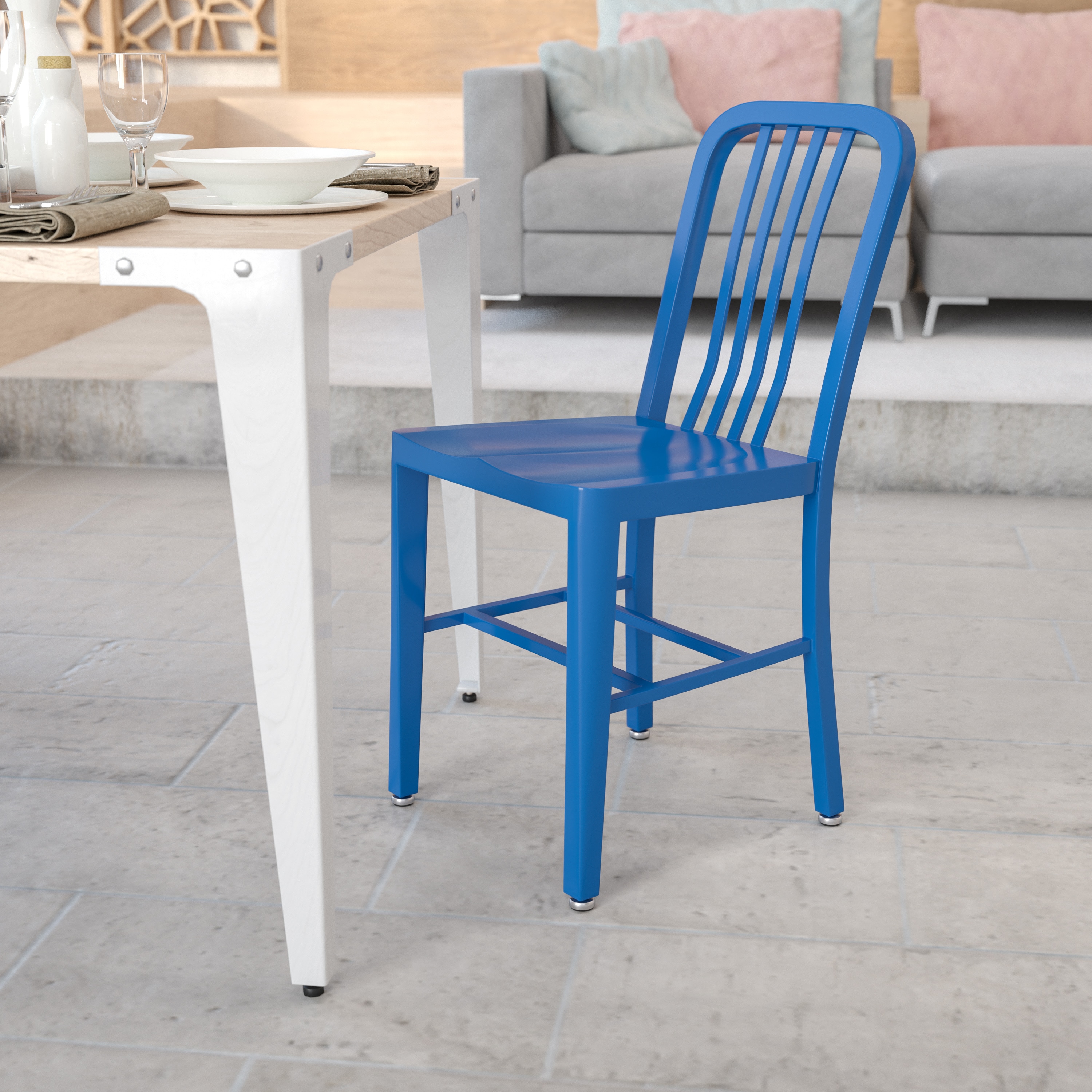 Flash Furniture 889142059721 Gael Contemporary/Modern Dining Side Chair (Metal Frame)
