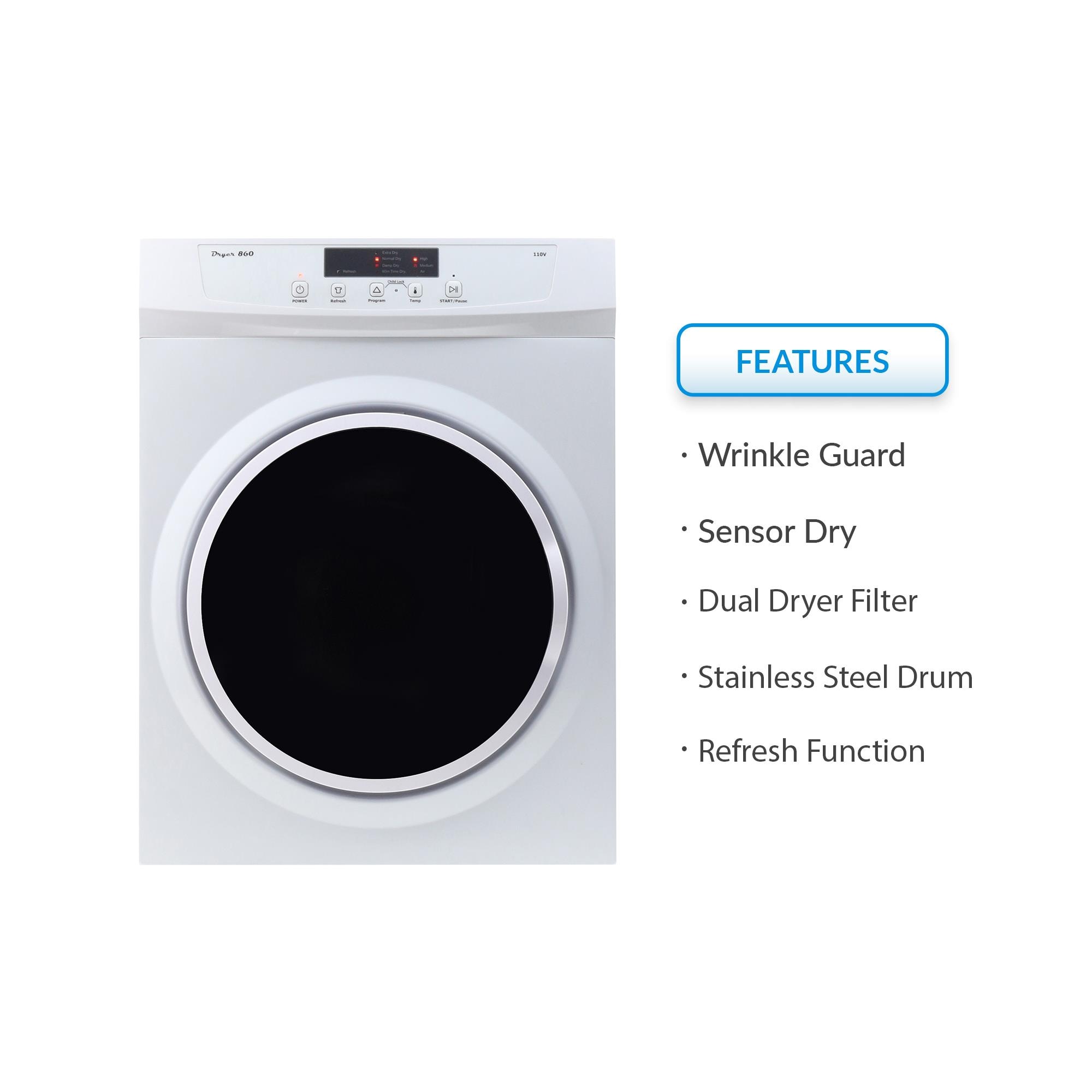 Magic Chef 1.6 Cu Ft Compact Portable Washer Dryer Combo Set 120 Volt