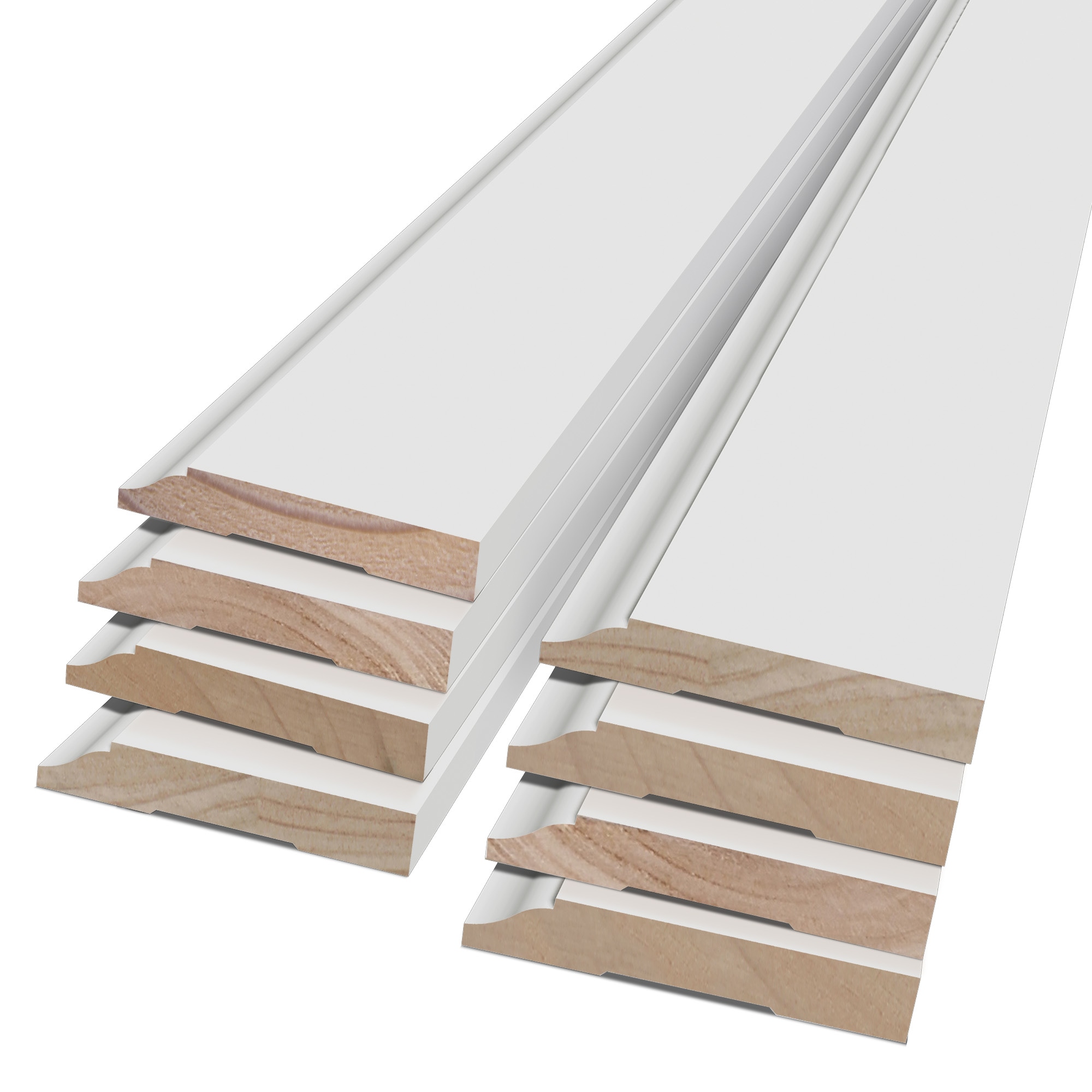  P 623 16 FJPMD 9/16-in x 3-1/4-in x 16-ft Craftsman Primed Pine P623 Baseboard 8 -Pack