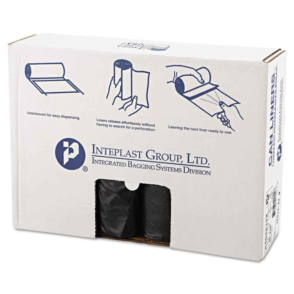 Inteplast Group Building Products IBSS404812K 45-Gallons Scent free Black Indoor Plastic Can Twist Tie Trash Bag 250 -Count