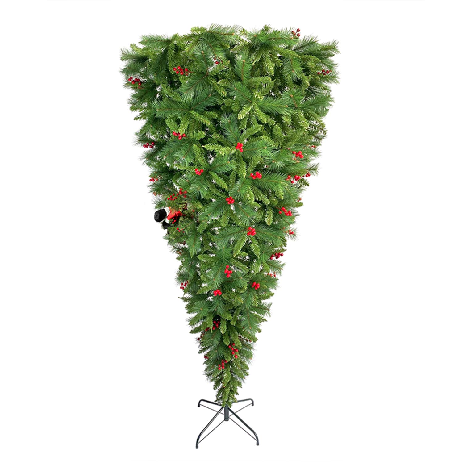 Bybafun YA0500026 7.5-ft Upside-down Flocked Artificial Christmas Tree