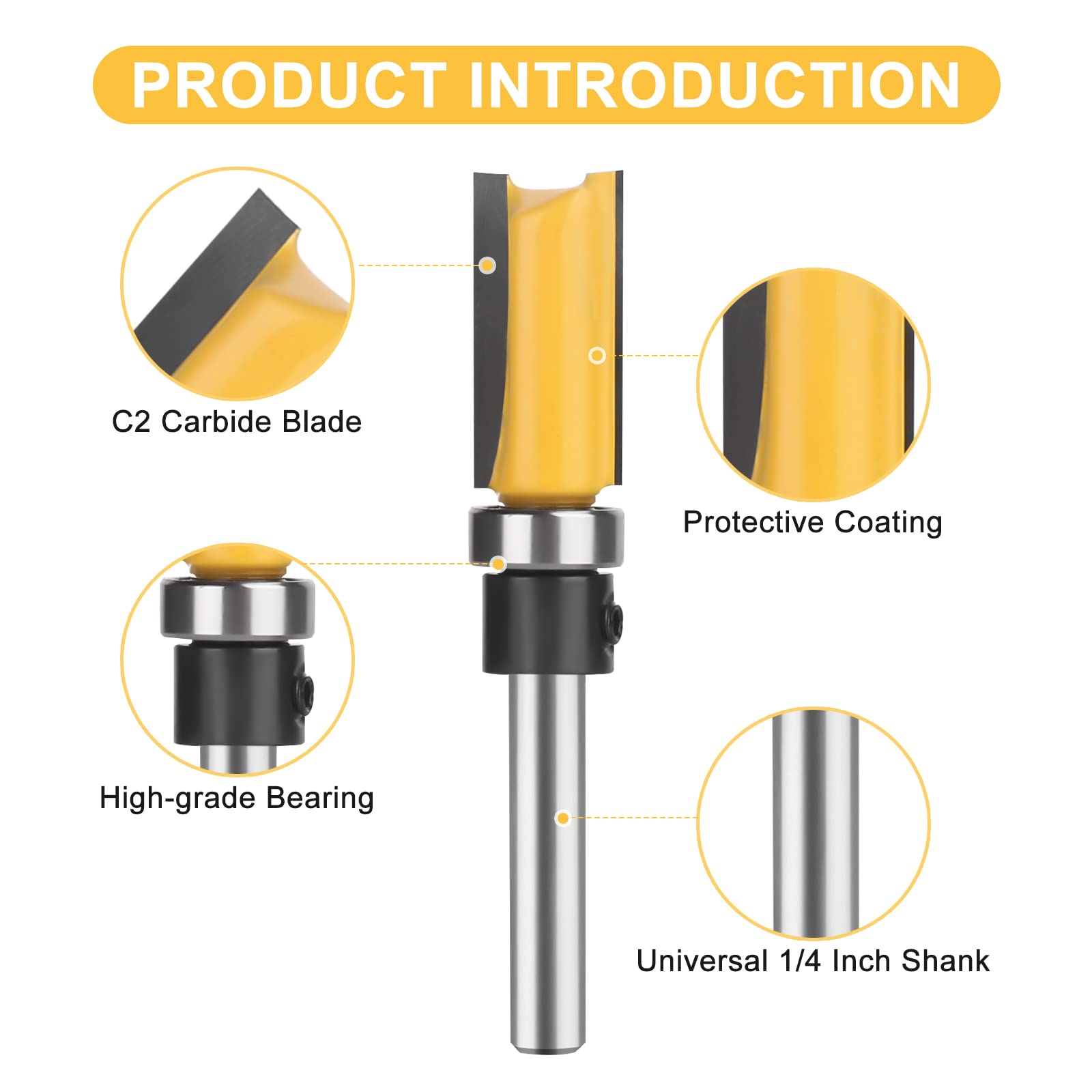 SenQWFa LDC0820C216 Trimming-Cutout-Router-Bits - View #3
