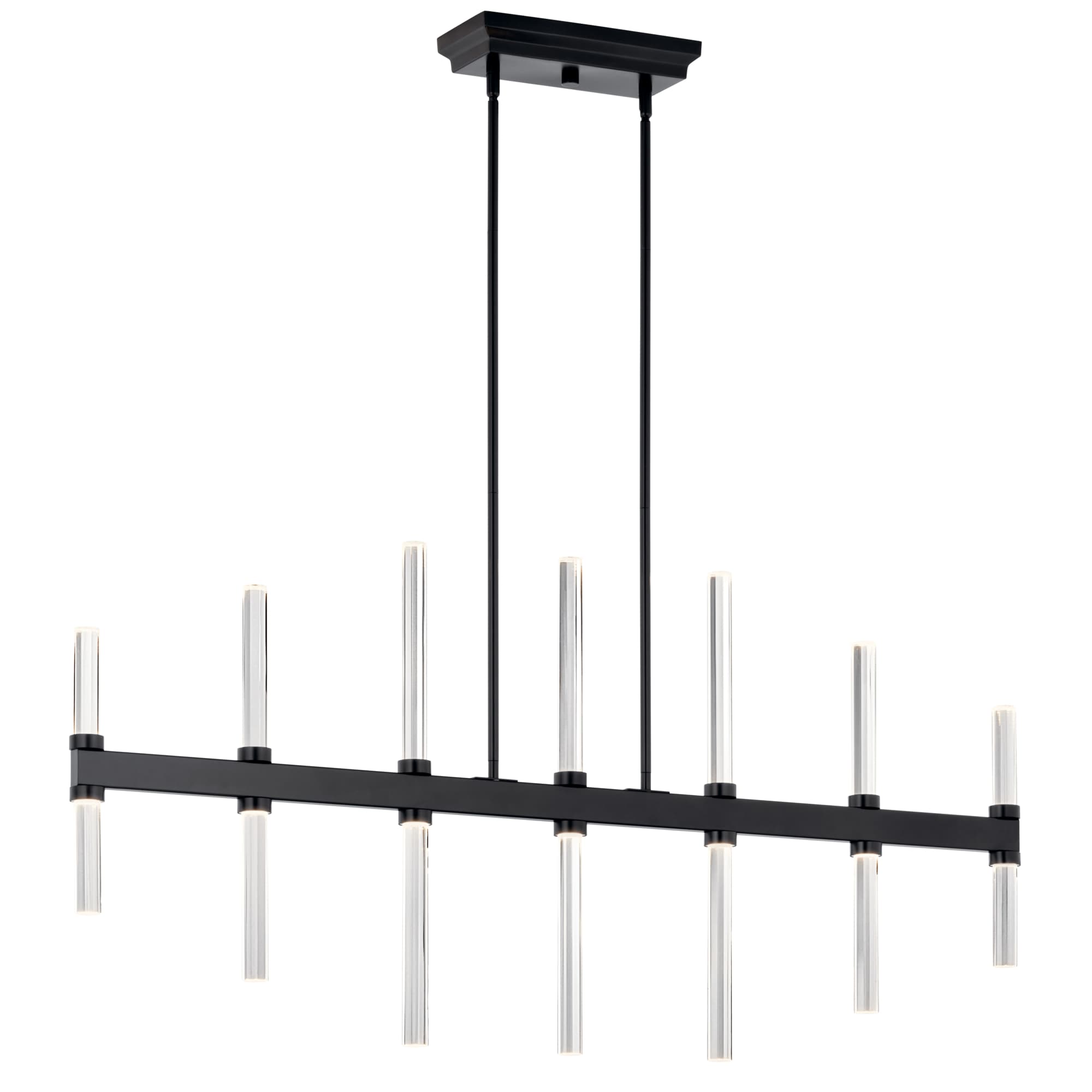 Kichler 52670BK Sycara 14 -Light Polished Black Modern/contemporary Integrated LED Crystal For Use in Bedrooms, Dining Rooms, Foyers, Kitchens, Living Rooms Chandelier