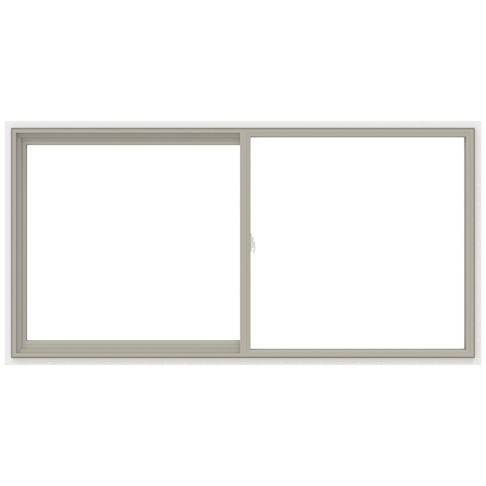 JELD-WEN LOWOLJW138500746 V-2500 71-1/2-in x 35-1/2-in Desert Sand Exterior Desert Sand Interior Left-Handed Vinyl Sliding Window Annealed Glass (Full Screen Included)
